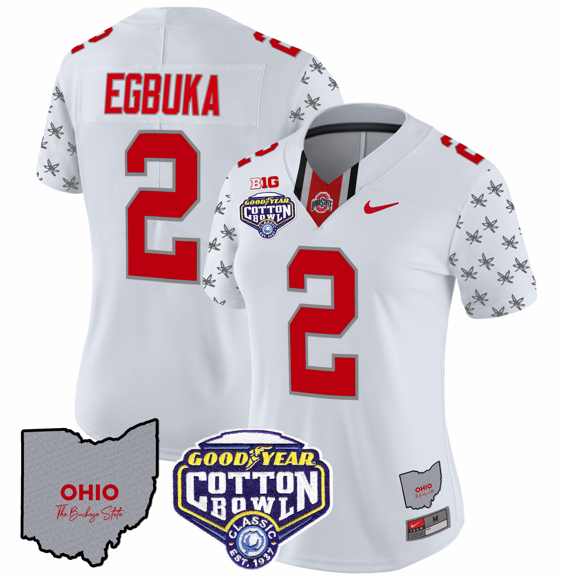 Women's Ohio State Buckeyes Cotton Bowl Patch Vapor Limited Jersey - All Stitched - Image 7