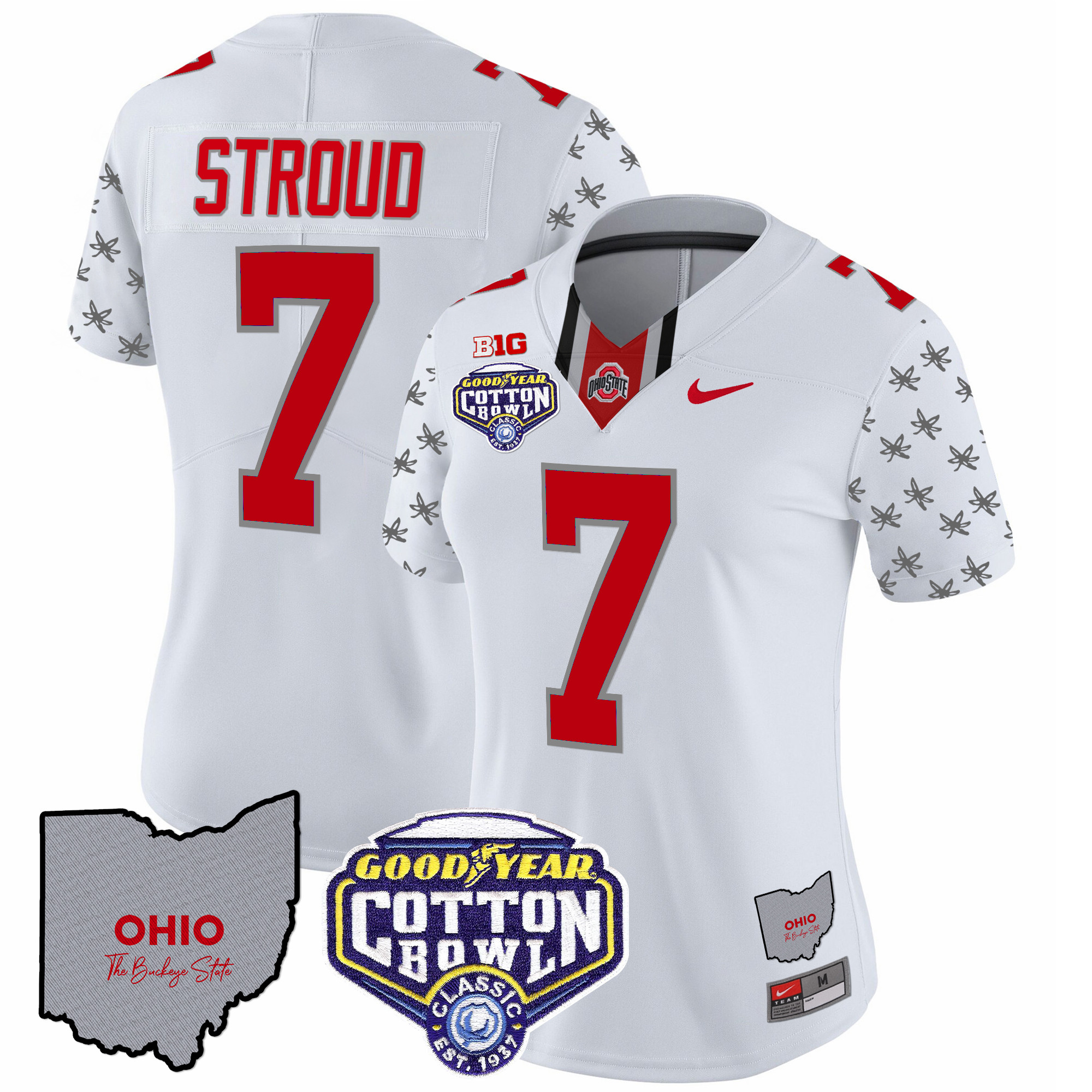Women's Ohio State Buckeyes Cotton Bowl Patch Vapor Limited Jersey - All Stitched - Image 5