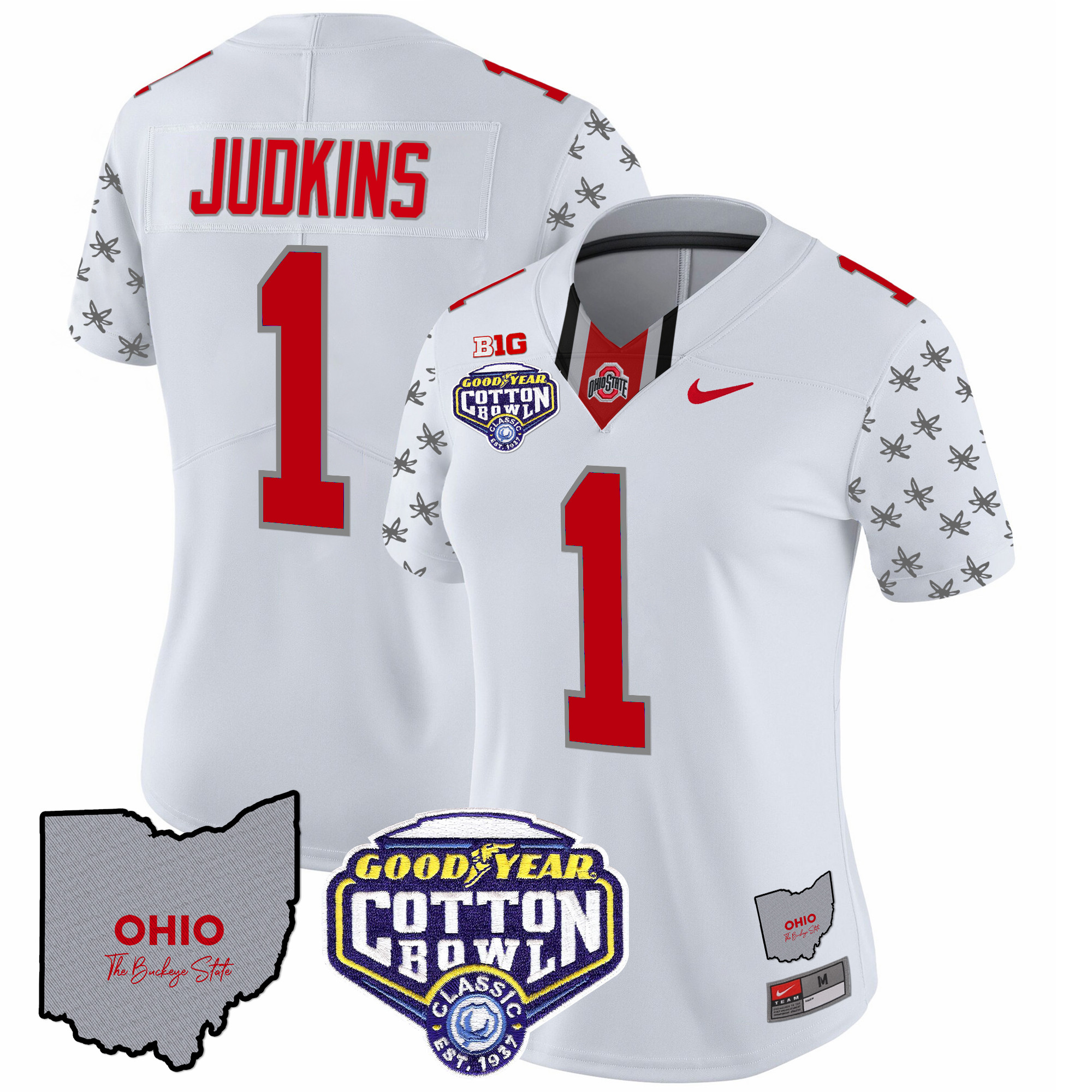 Women's Ohio State Buckeyes Cotton Bowl Patch Vapor Limited Jersey - All Stitched - Image 3