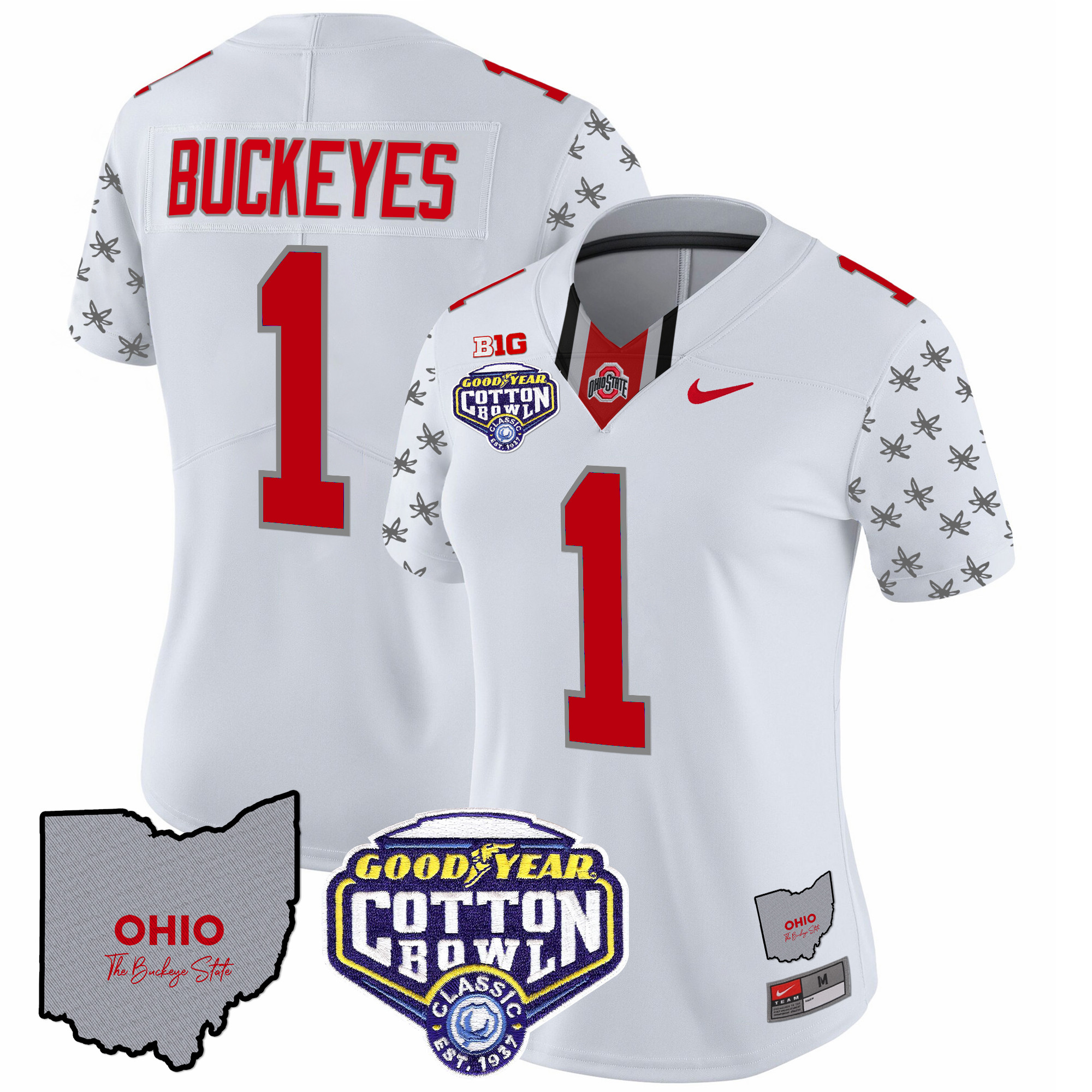 Women's Ohio State Buckeyes Cotton Bowl Patch Vapor Limited Jersey - All Stitched - Image 4
