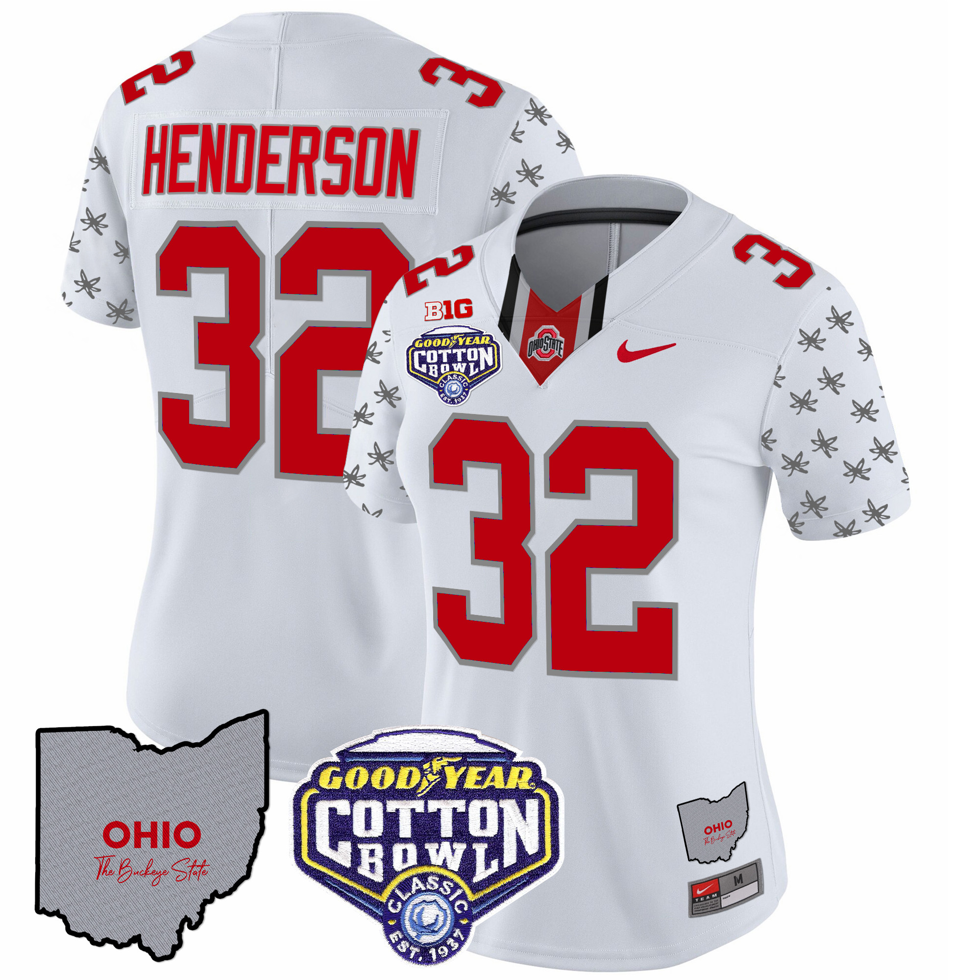 Women's Ohio State Buckeyes Cotton Bowl Patch Vapor Limited Jersey - All Stitched - Image 6