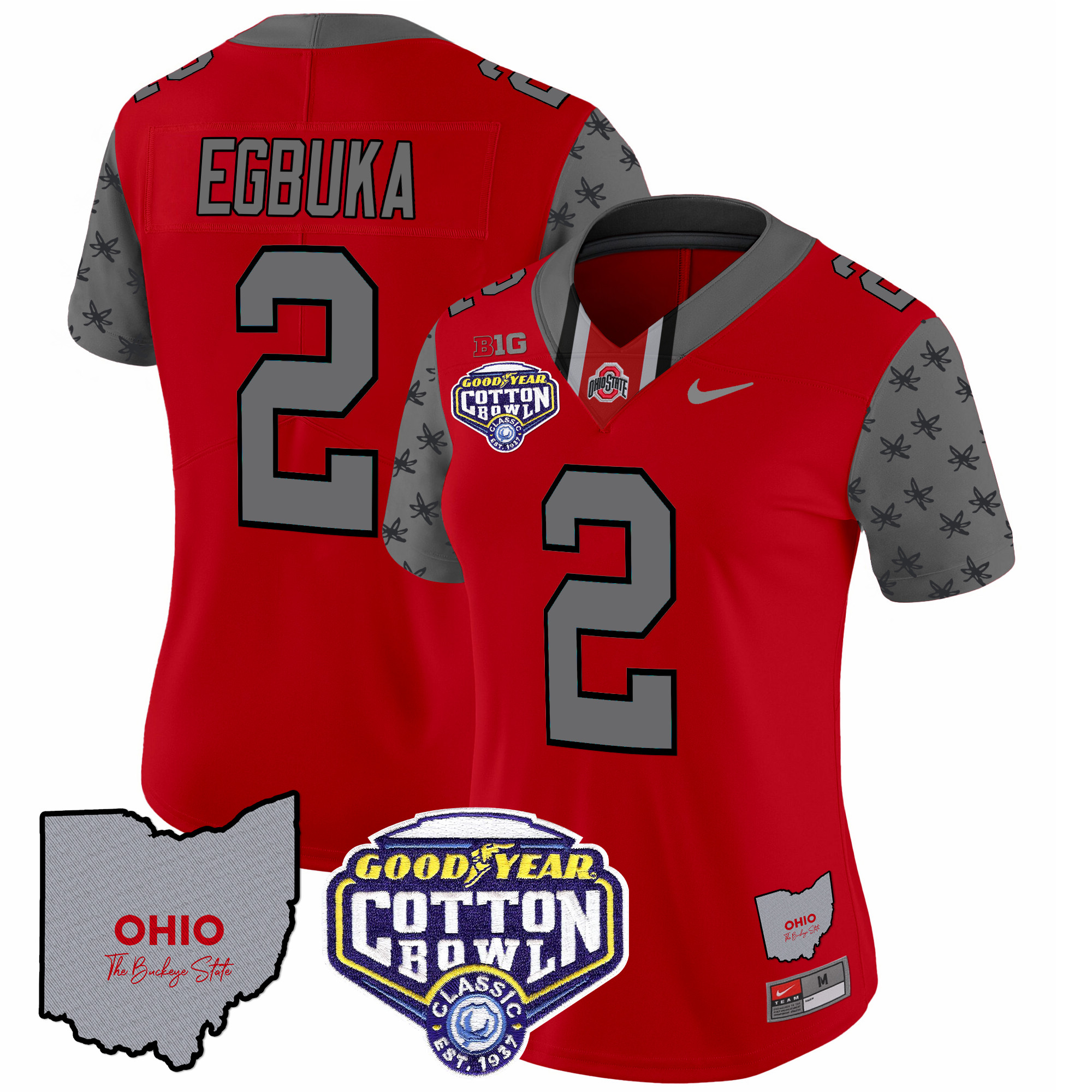 Women's Ohio State Buckeyes Cotton Bowl Patch Vapor Limited Jersey - All Stitched - Image 37