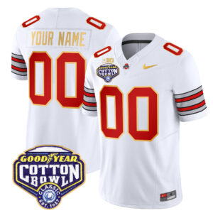 Ohio State Buckeyes 'Heritage Stripe' Cotton Bowl Patch Gold Trim Vapor Limited Custom Jersey - All Stitched
