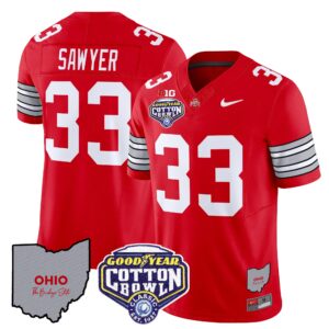 Men's Ohio State Buckeyes 'Heritage Stripe' Cotton Bowl Patch Vapor Limited Jersey - All Stitched