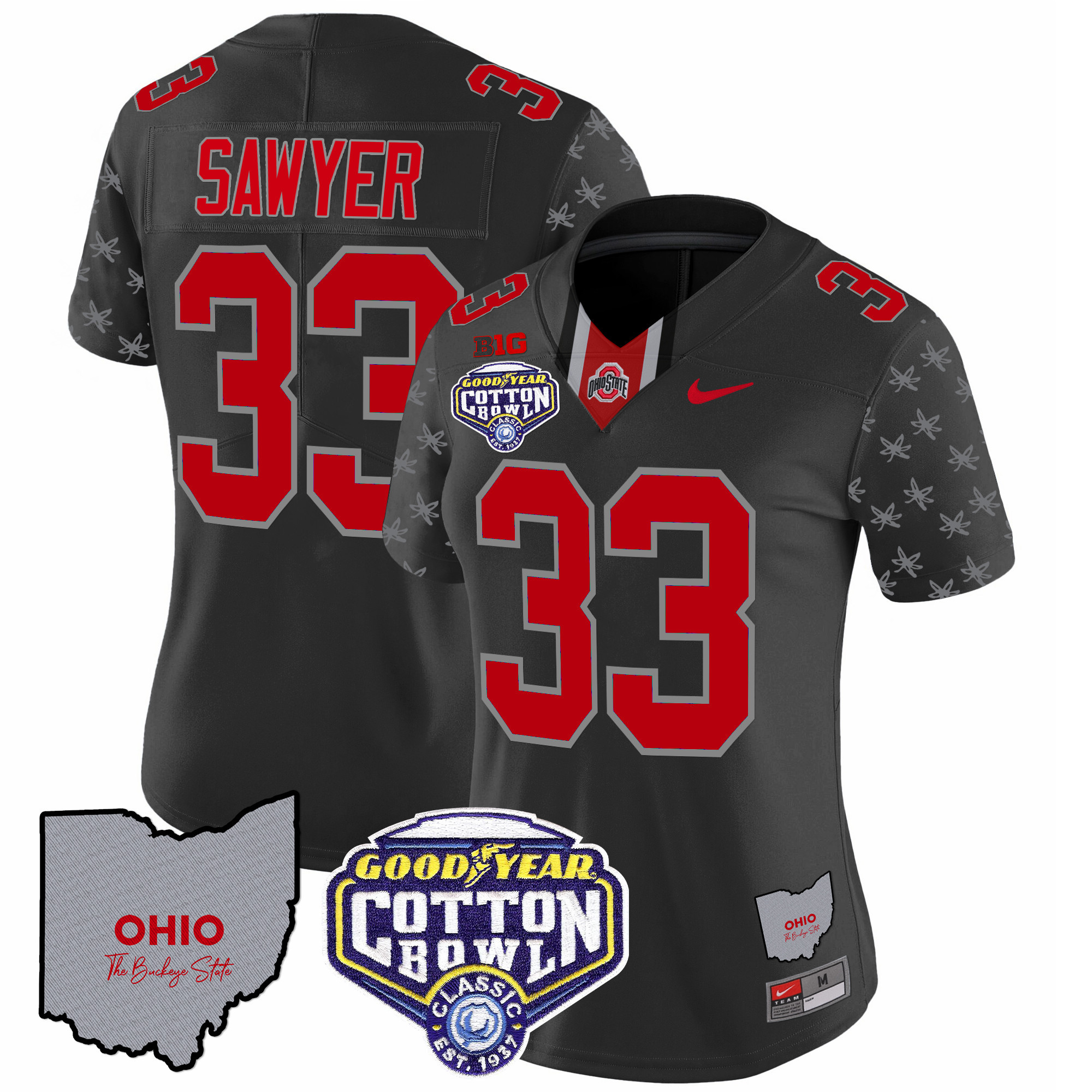 Women's Ohio State Buckeyes Cotton Bowl Patch Vapor Limited Jersey - All Stitched - Image 58