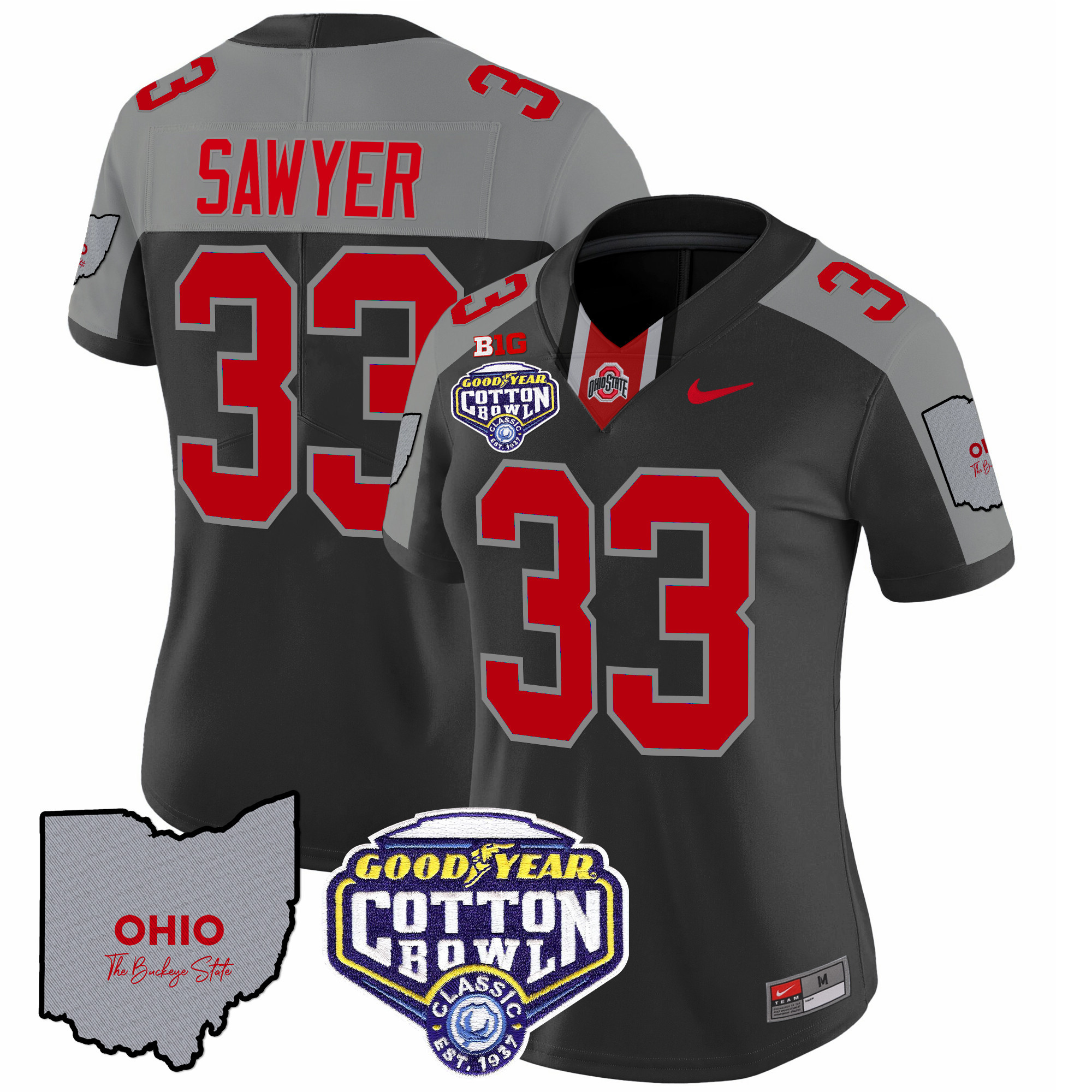 Women's Ohio State Buckeyes Cotton Bowl Patch Vapor Limited Jersey - All Stitched - Image 48