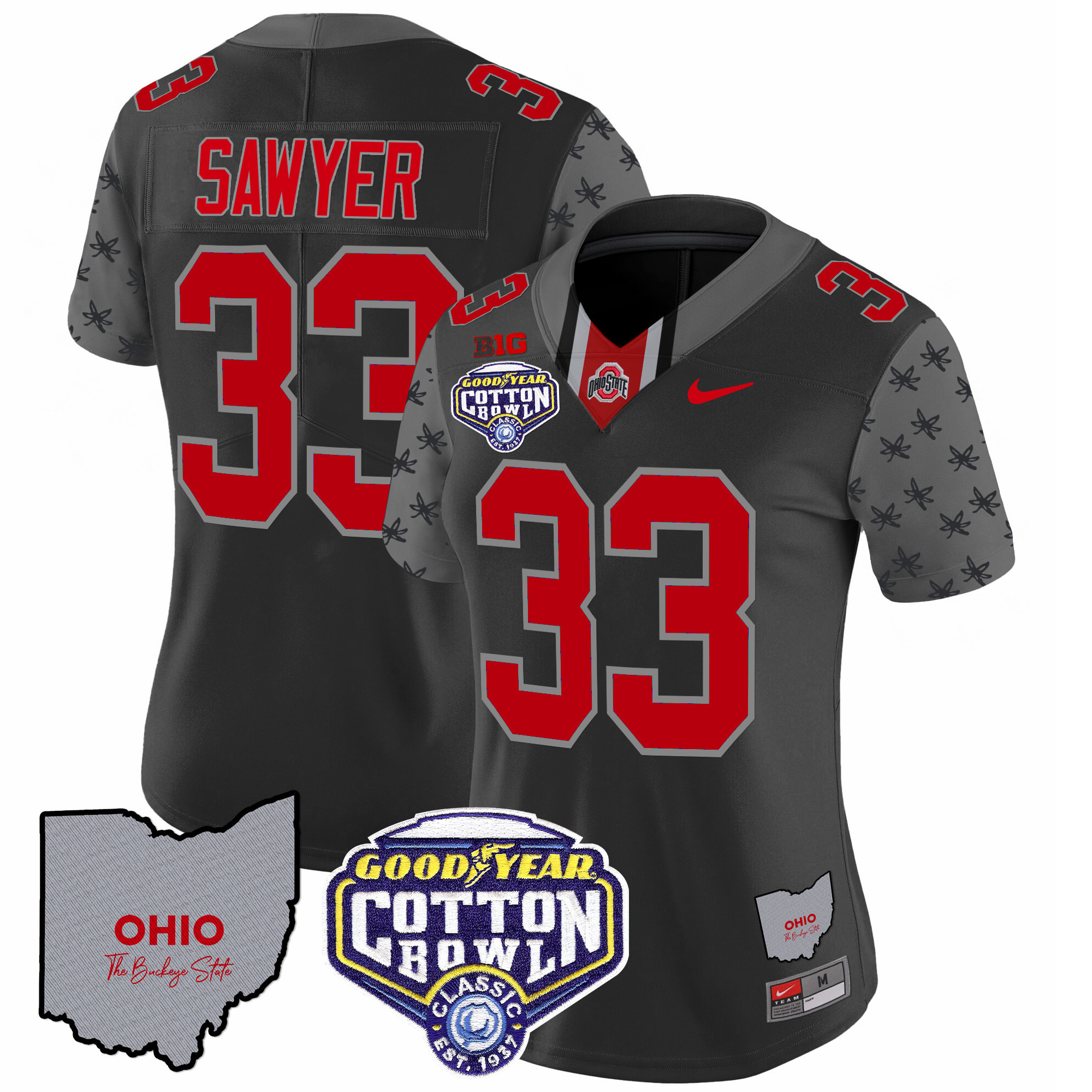 Women's Ohio State Buckeyes Cotton Bowl Patch Vapor Limited Jersey - All Stitched - Image 18