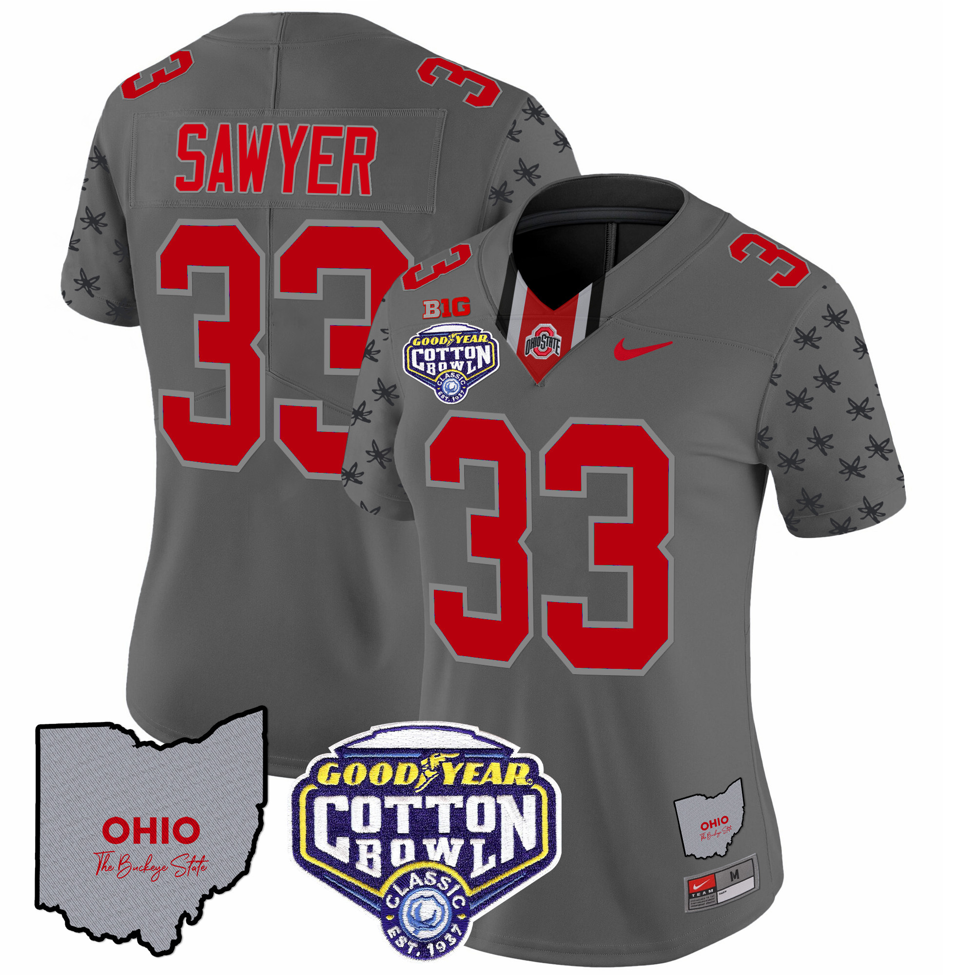 Women's Ohio State Buckeyes Cotton Bowl Patch Vapor Limited Jersey - All Stitched - Image 28