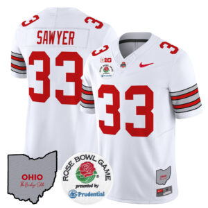 Men's Ohio State Buckeyes 'Heritage Stripe' Rose Bowl Vapor Limited Jersey - All Stitched