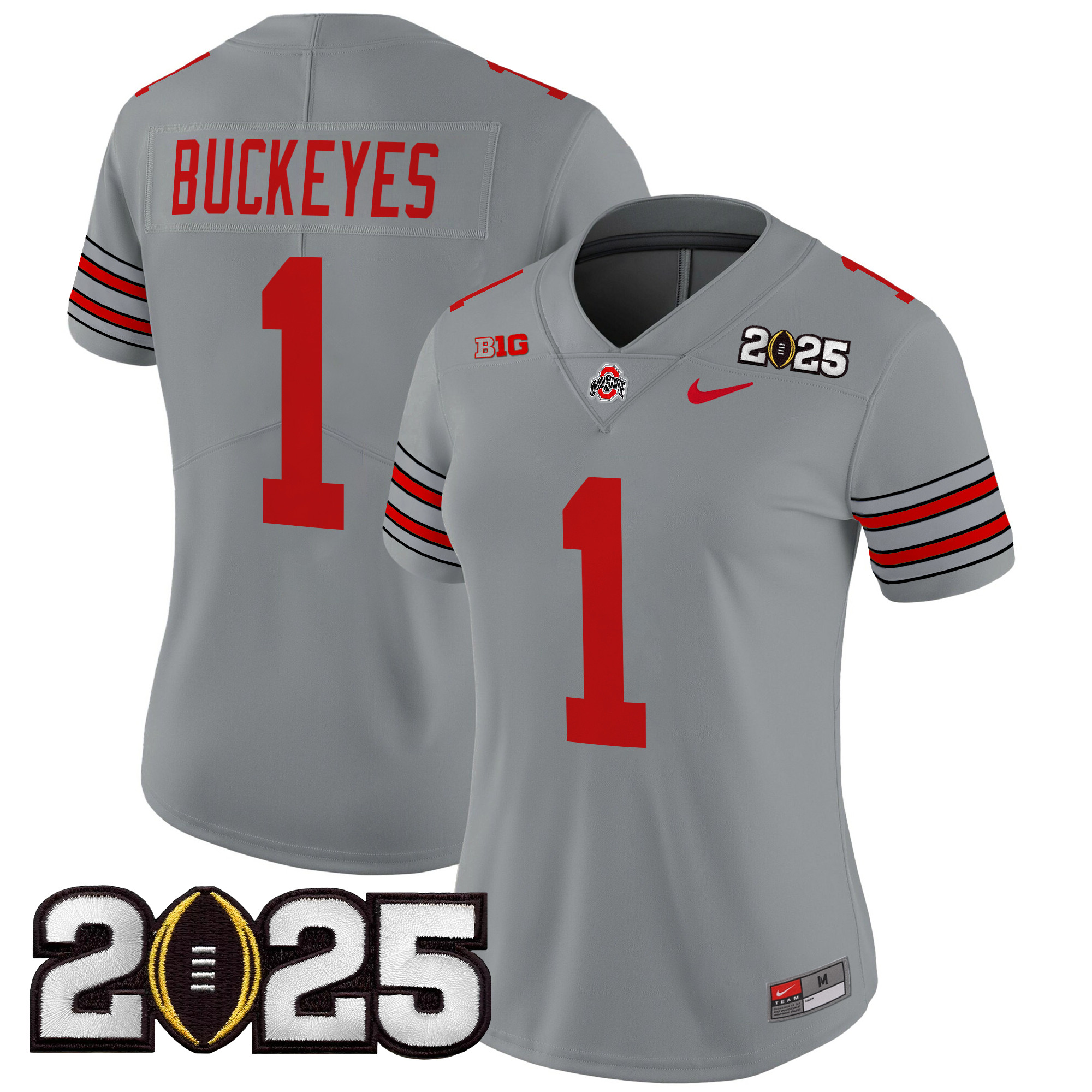 Women's Ohio State Buckeyes 'Heritage Stripe' 2025 CFP Final Patch Vapor Limited Jersey - All Stitched - Image 24