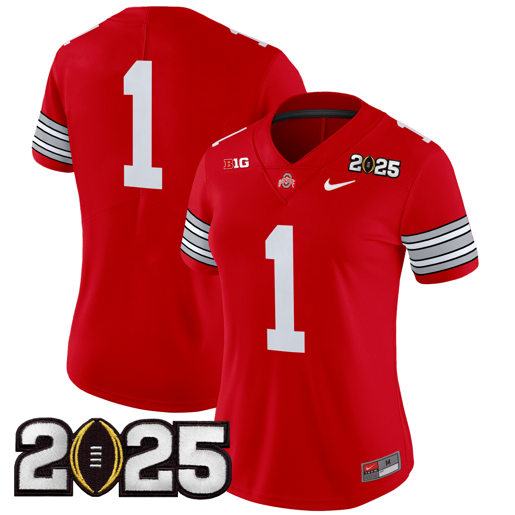Women's Ohio State Buckeyes 'Heritage Stripe' 2025 CFP Final Patch Vapor Limited Jersey - All Stitched - Image 20