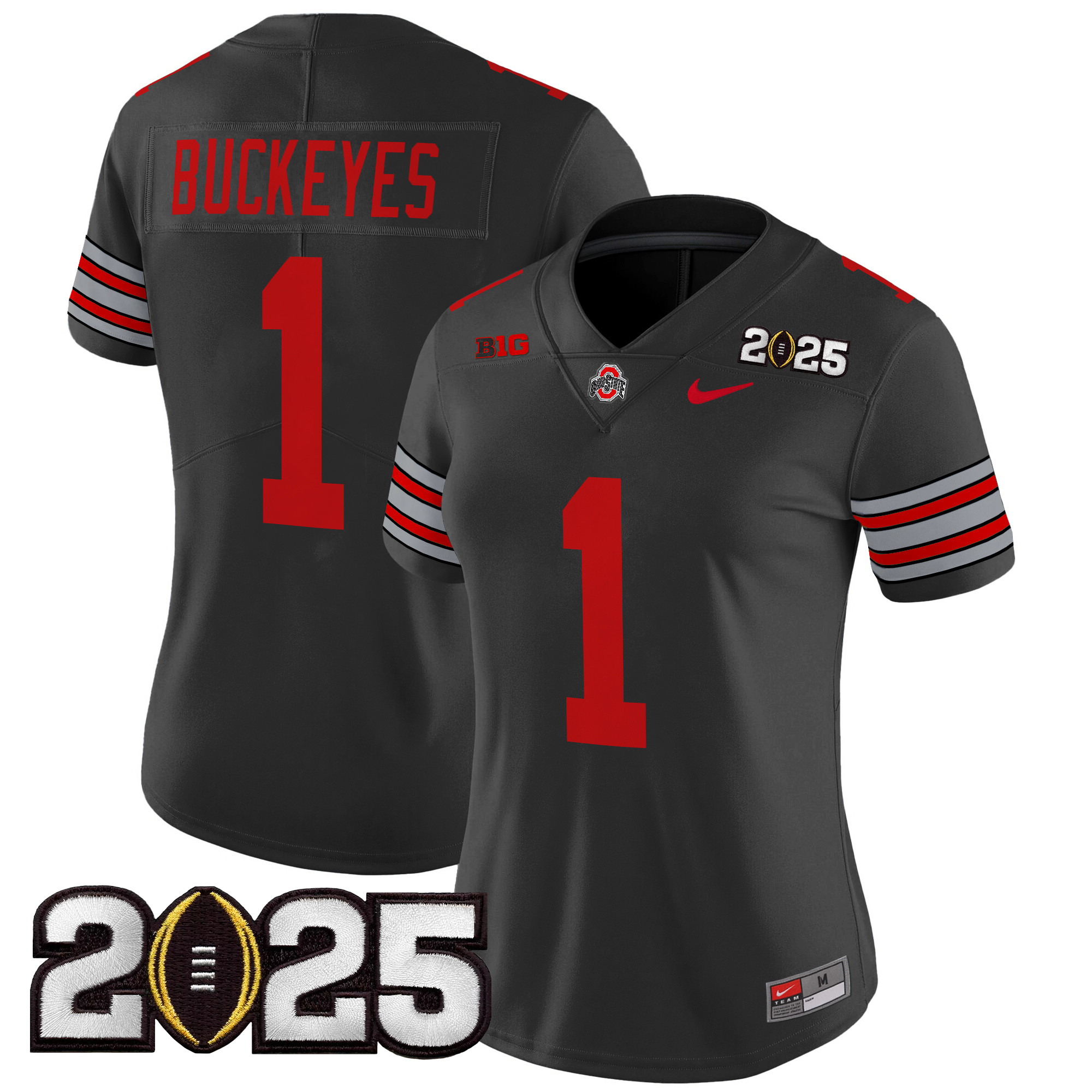Women's Ohio State Buckeyes 'Heritage Stripe' 2025 CFP Final Patch Vapor Limited Jersey - All Stitched - Image 34