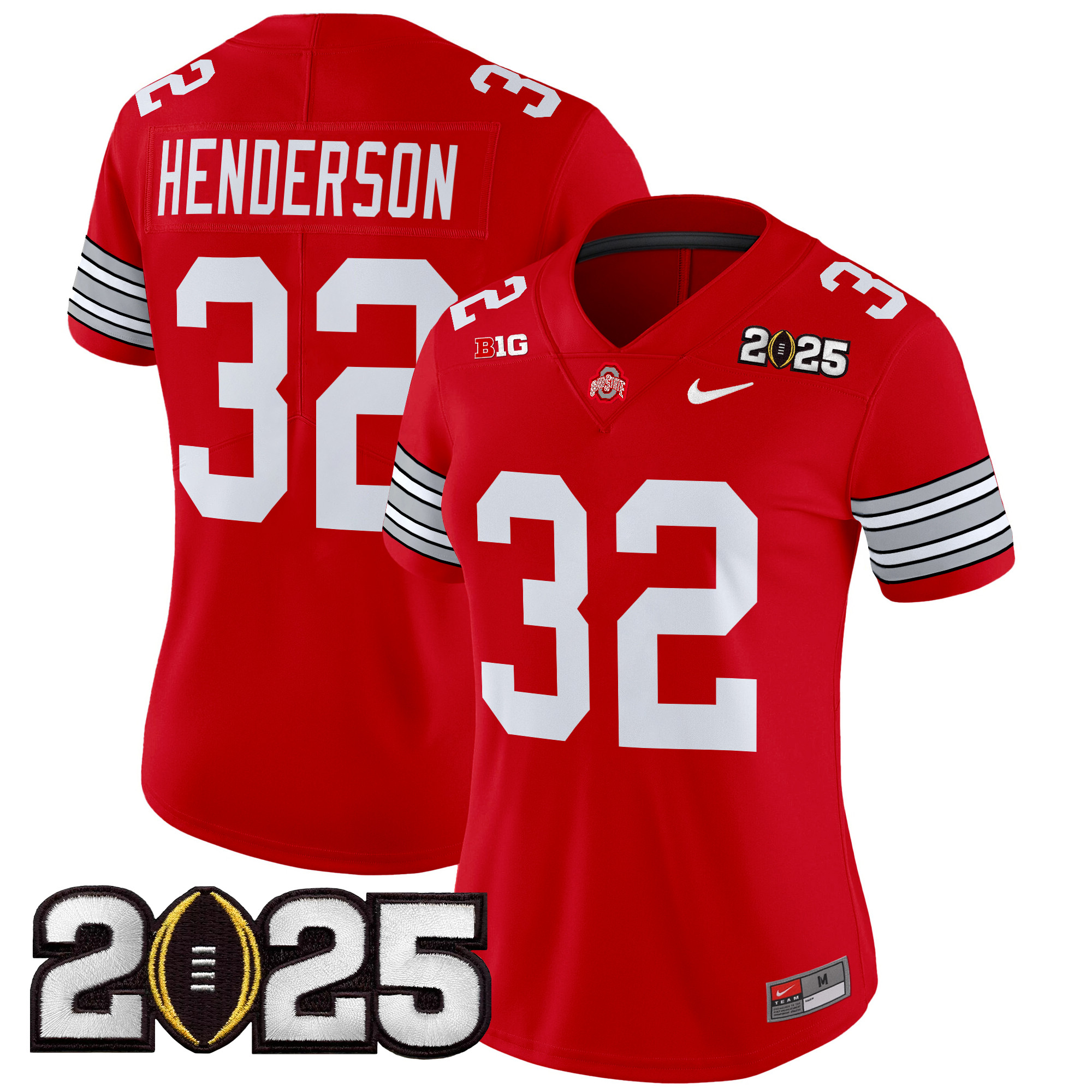 Women's Ohio State Buckeyes 'Heritage Stripe' 2025 CFP Final Patch Vapor Limited Jersey - All Stitched - Image 16