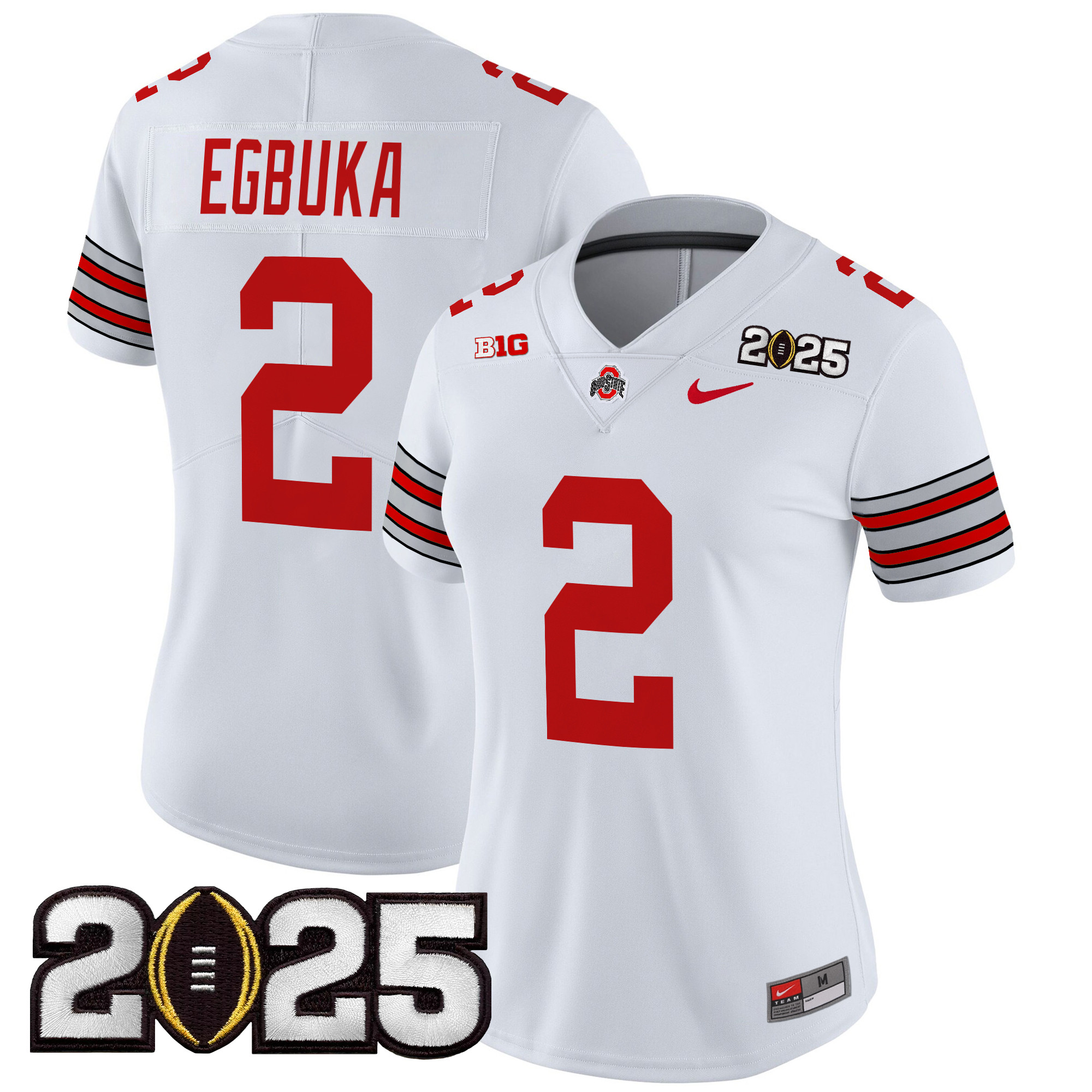 Women's Ohio State Buckeyes 'Heritage Stripe' 2025 CFP Final Patch Vapor Limited Jersey - All Stitched - Image 7