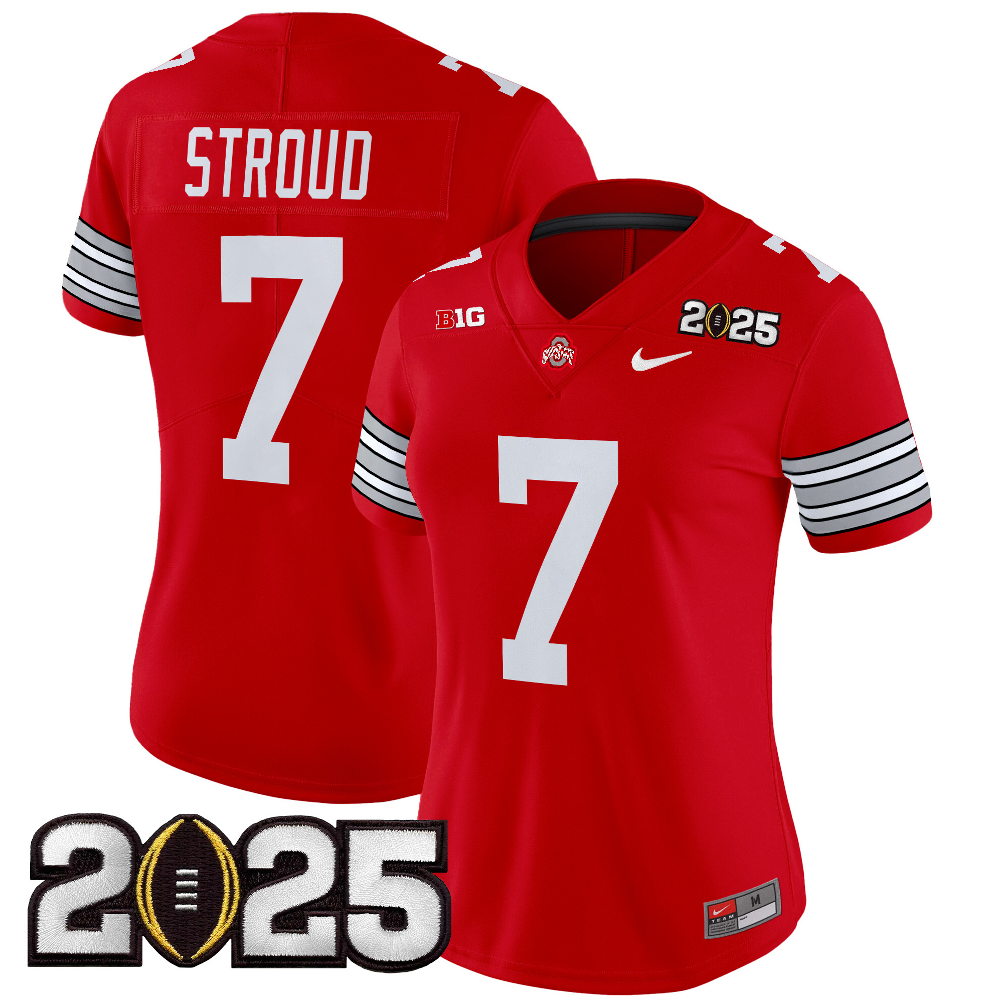Women's Ohio State Buckeyes 'Heritage Stripe' 2025 CFP Final Patch Vapor Limited Jersey - All Stitched - Image 15