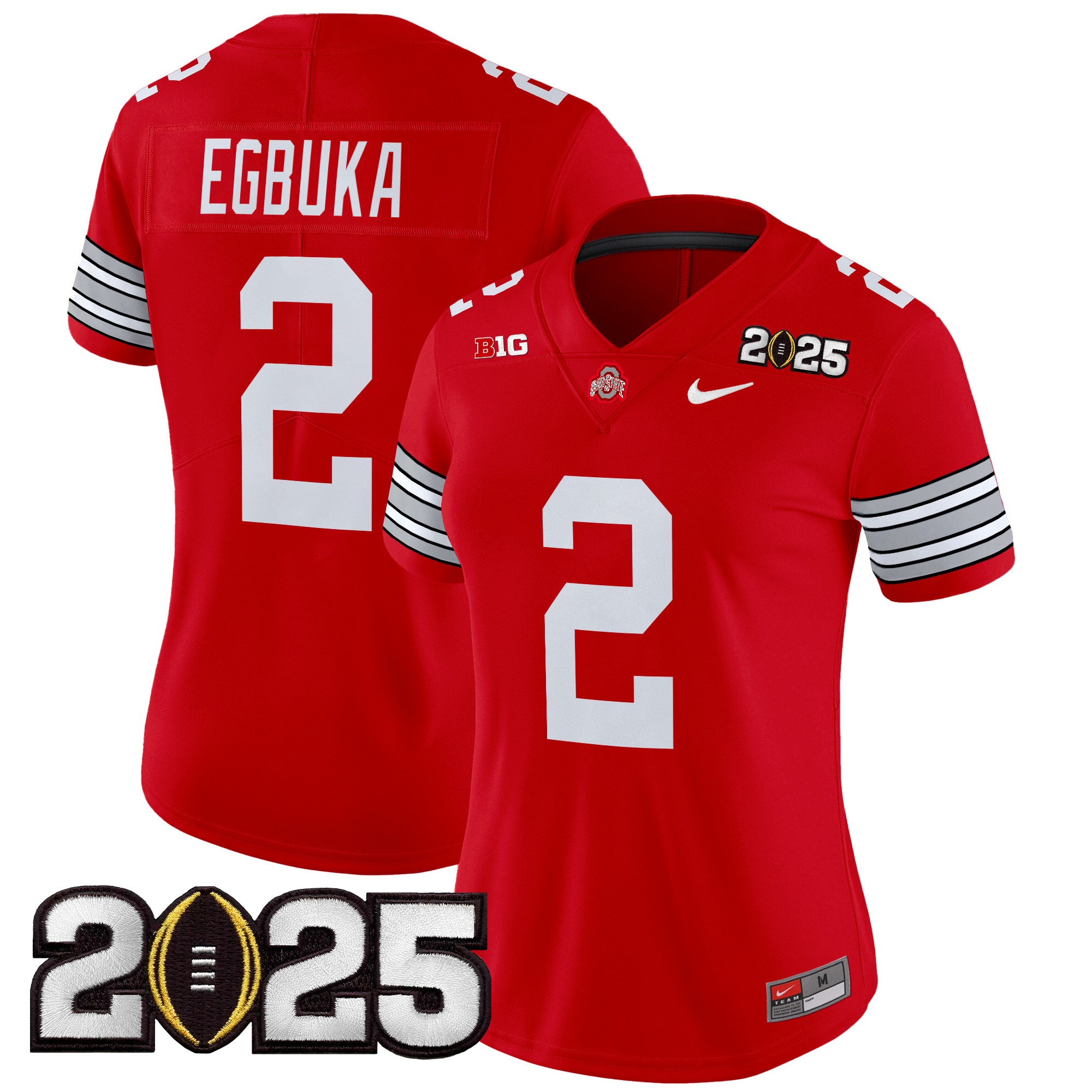 Women's Ohio State Buckeyes 'Heritage Stripe' 2025 CFP Final Patch Vapor Limited Jersey - All Stitched - Image 17