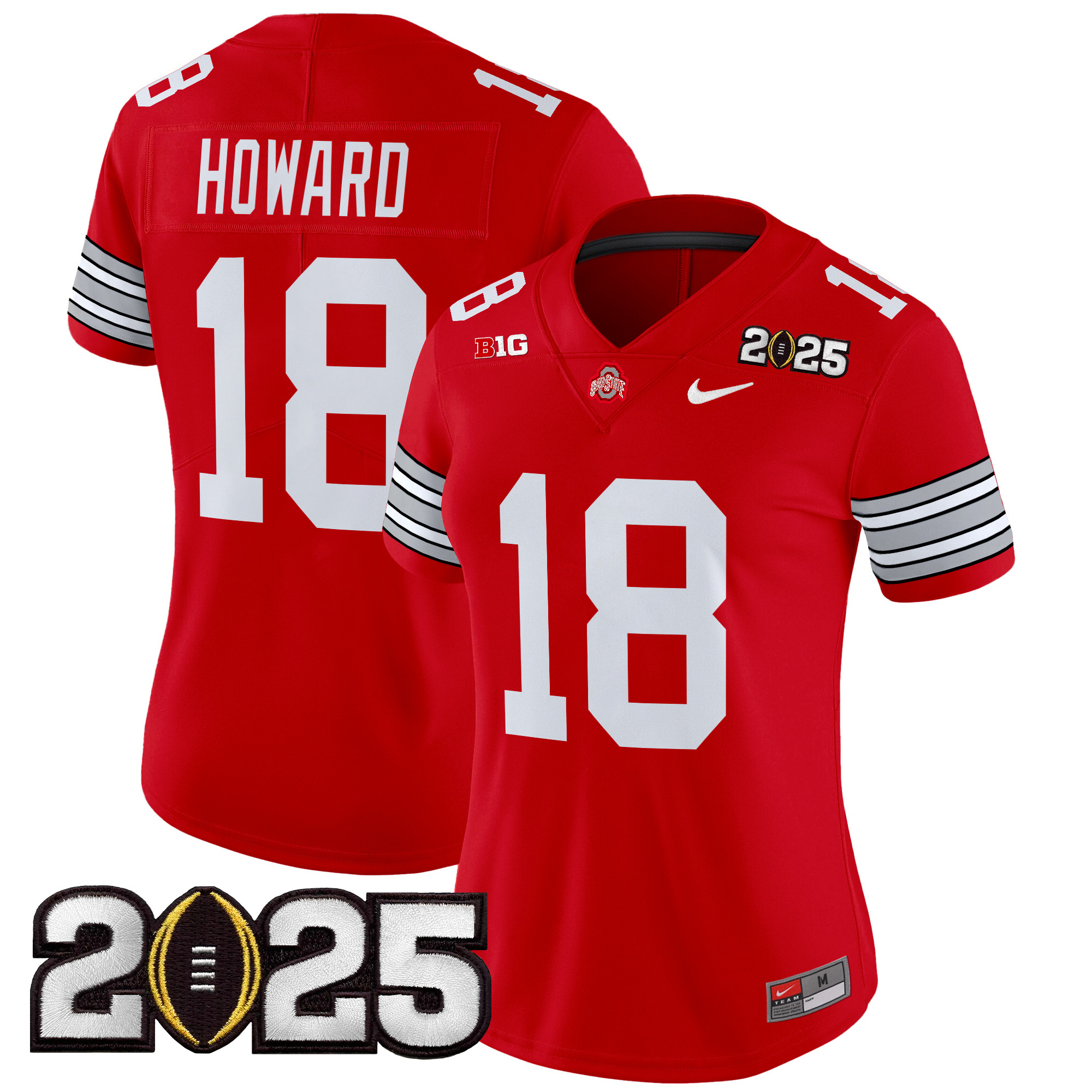 Women's Ohio State Buckeyes 'Heritage Stripe' 2025 CFP Final Patch Vapor Limited Jersey - All Stitched - Image 12