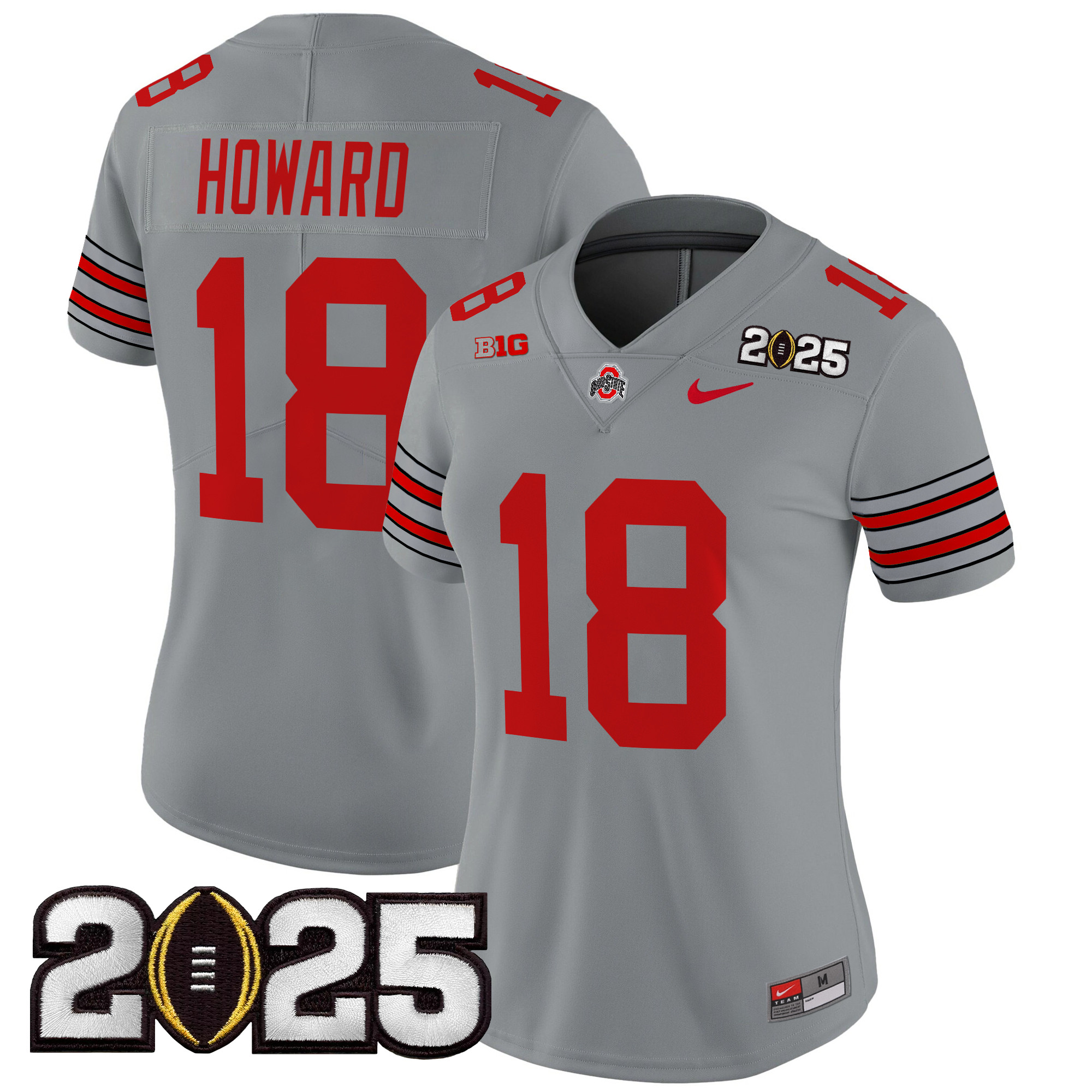 Women's Ohio State Buckeyes 'Heritage Stripe' 2025 CFP Final Patch Vapor Limited Jersey - All Stitched - Image 22