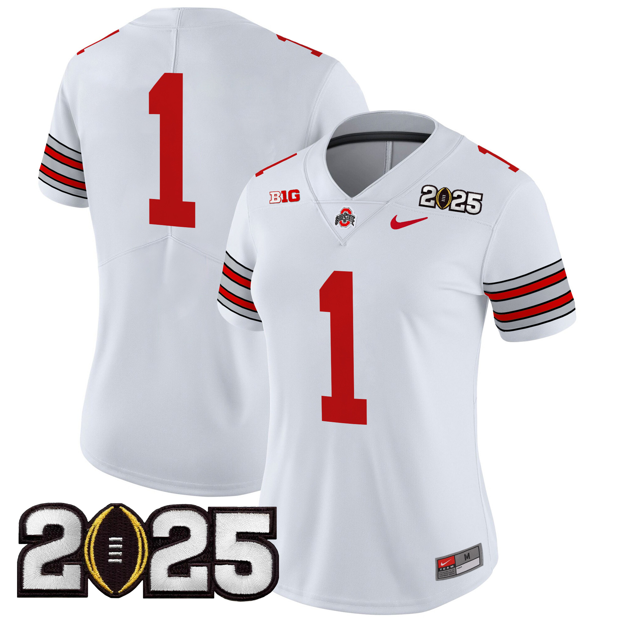 Women's Ohio State Buckeyes 'Heritage Stripe' 2025 CFP Final Patch Vapor Limited Jersey - All Stitched - Image 10
