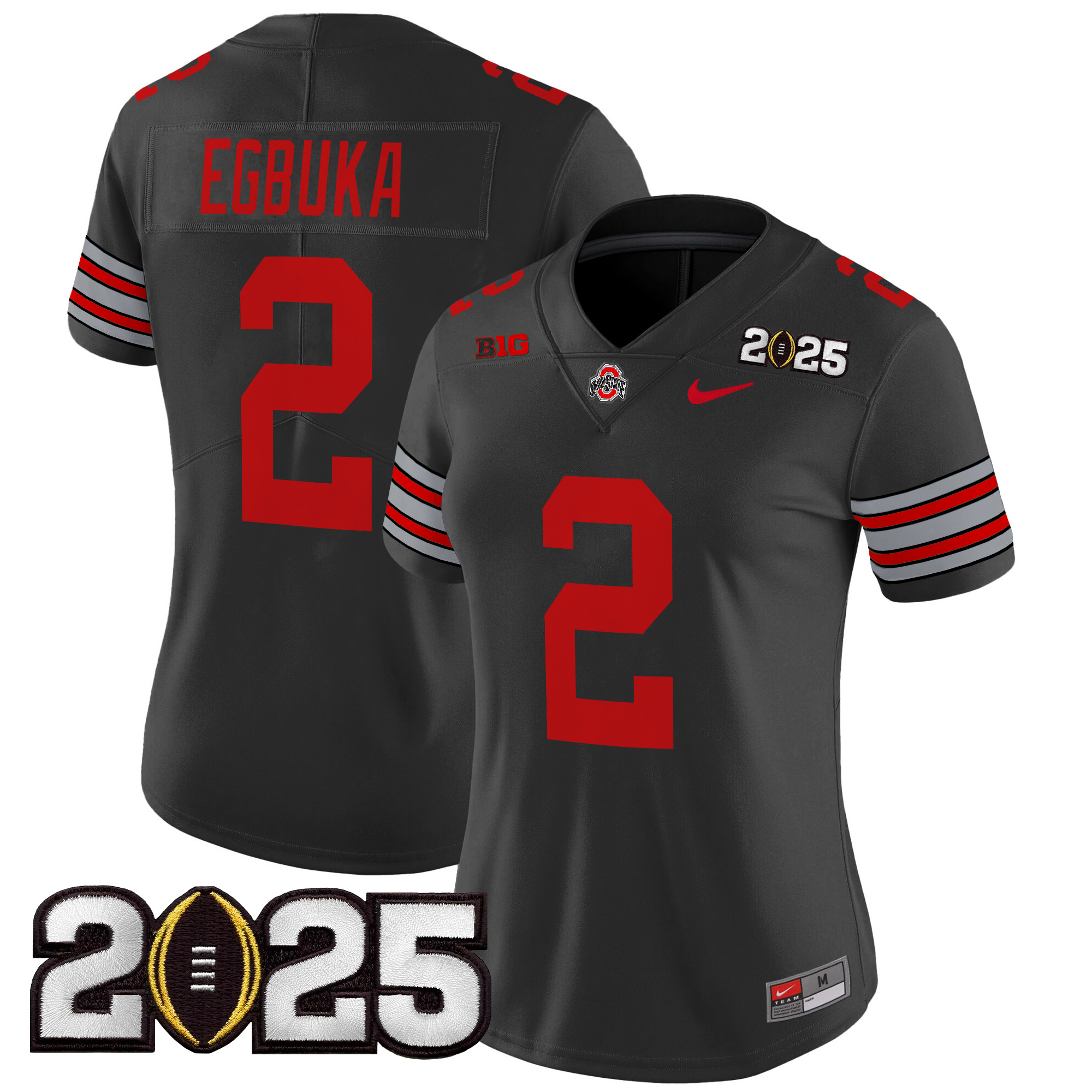 Women's Ohio State Buckeyes 'Heritage Stripe' 2025 CFP Final Patch Vapor Limited Jersey - All Stitched - Image 37