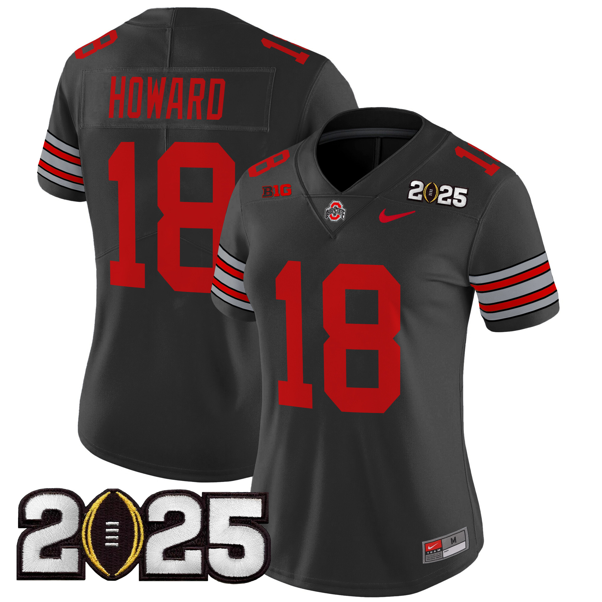 Women's Ohio State Buckeyes 'Heritage Stripe' 2025 CFP Final Patch Vapor Limited Jersey - All Stitched - Image 32