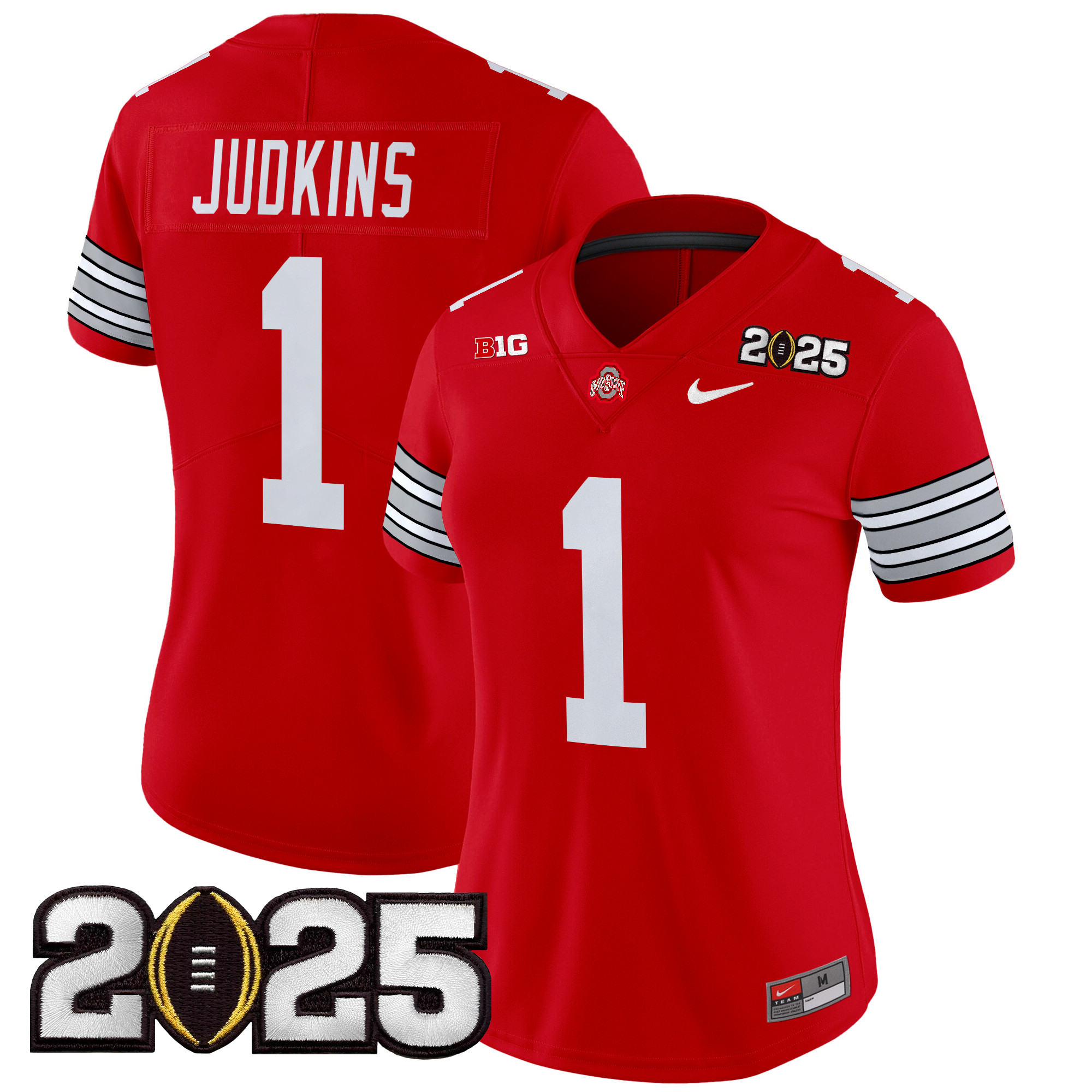 Women's Ohio State Buckeyes 'Heritage Stripe' 2025 CFP Final Patch Vapor Limited Jersey - All Stitched - Image 13
