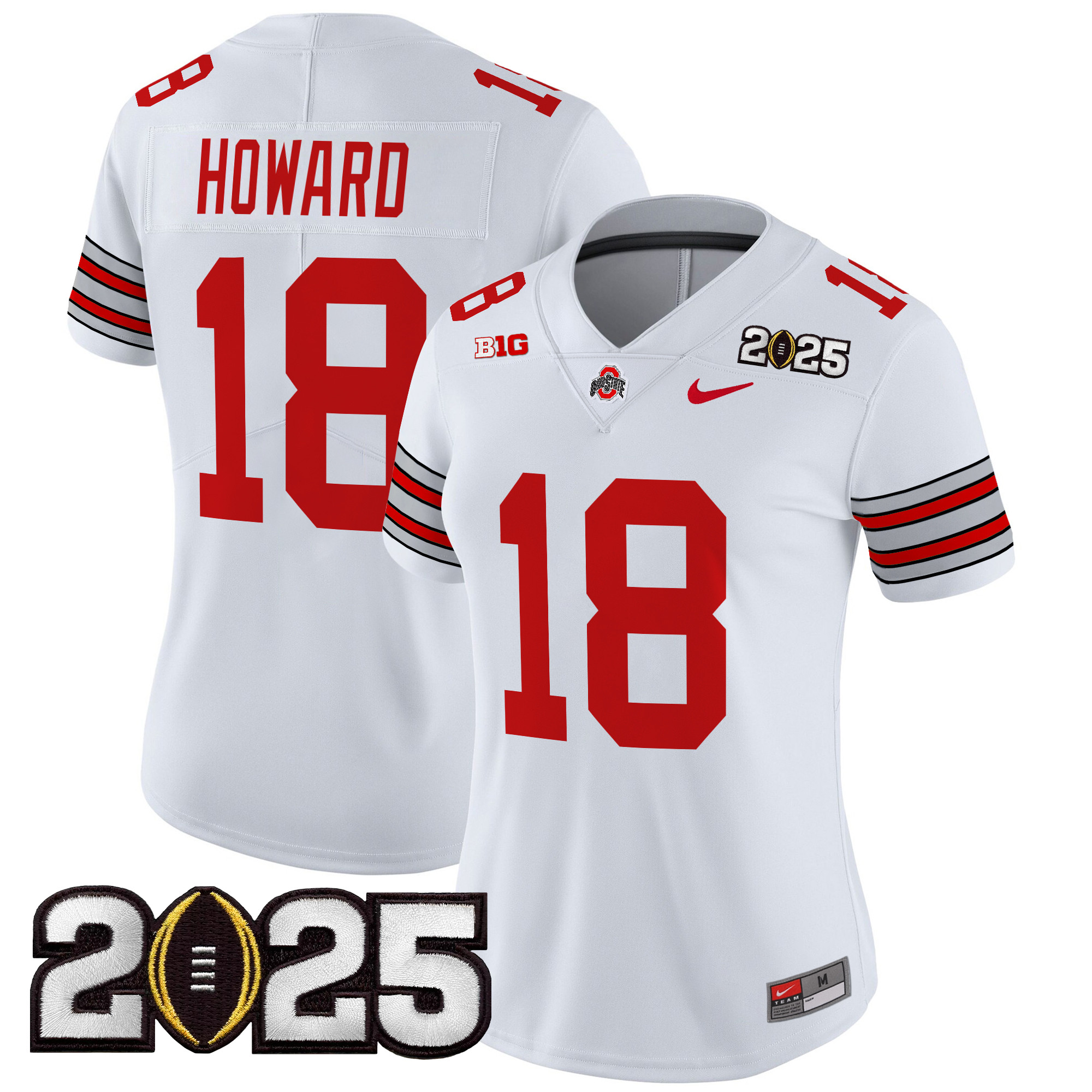Women's Ohio State Buckeyes 'Heritage Stripe' 2025 CFP Final Patch Vapor Limited Jersey - All Stitched - Image 2