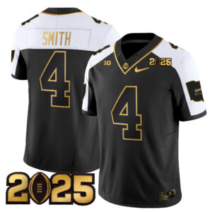 Men's Ohio State Buckeyes 'Heritage Stripe' CFP Final Patch Gold Vapor Limited Jersey - All Stitched