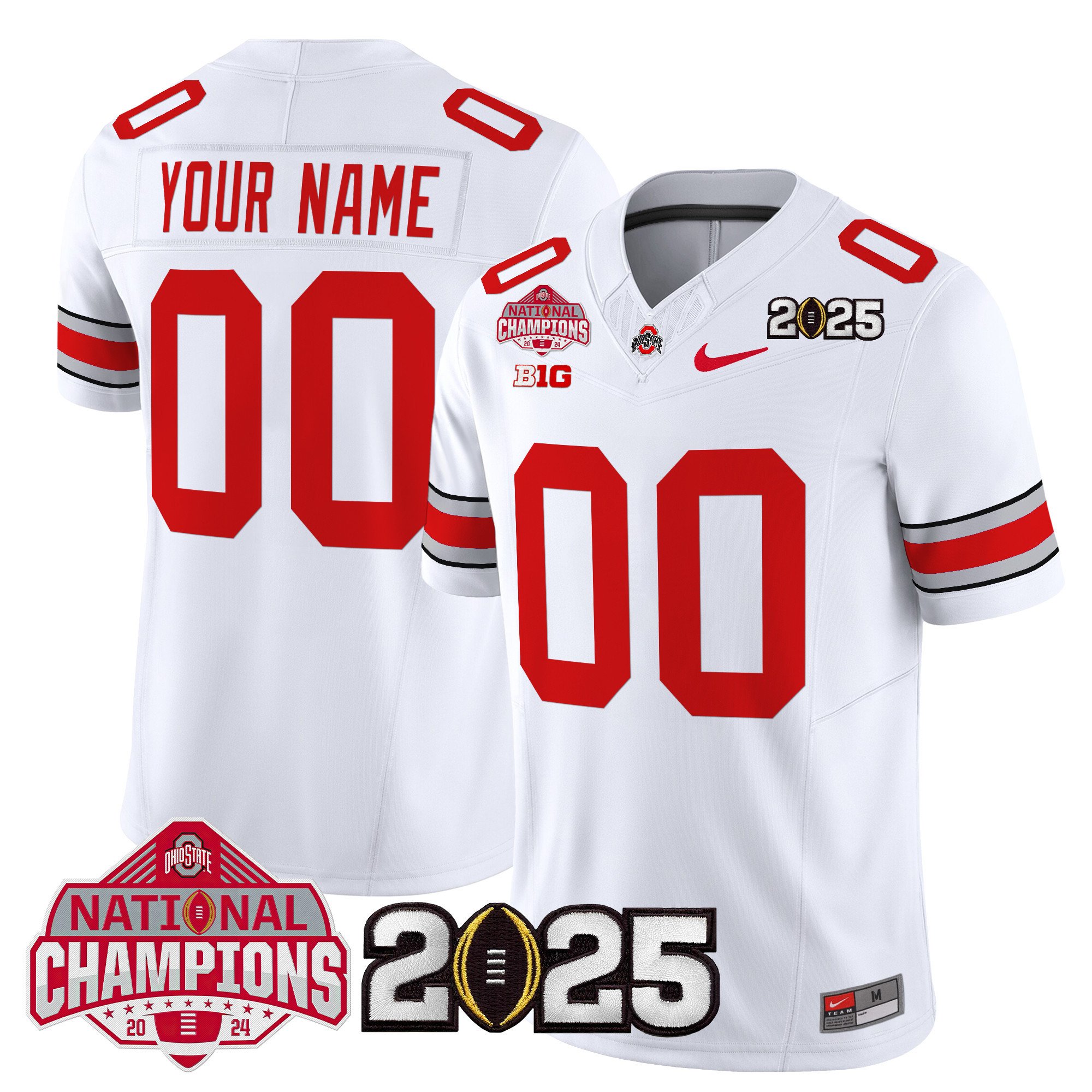 Ohio State Buckeyes National Champions Patch Vapor Limited Custom Jersey V2 - All Stitched