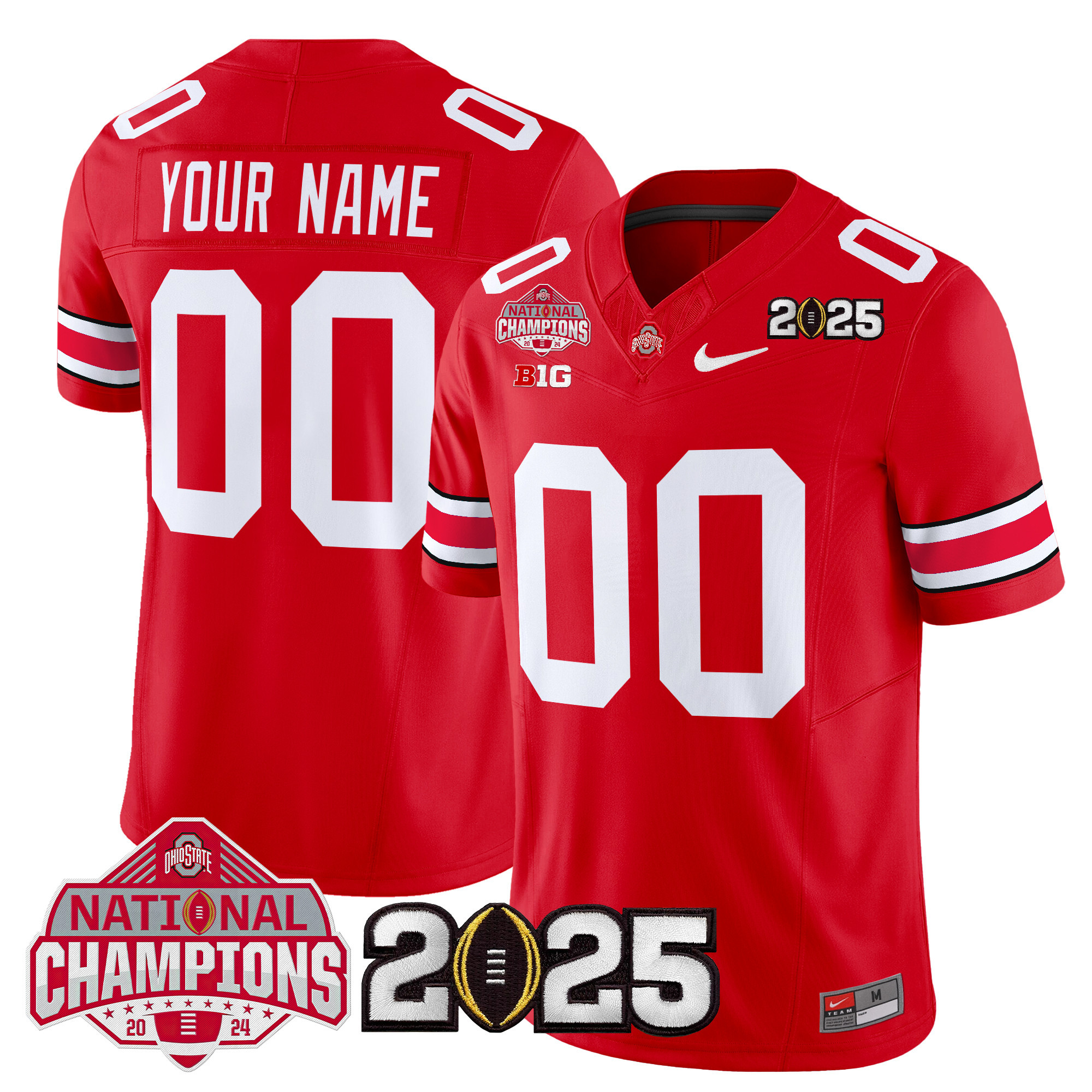 Ohio State Buckeyes National Champions Patch Vapor Limited Custom Jersey V2 - All Stitched - Image 2
