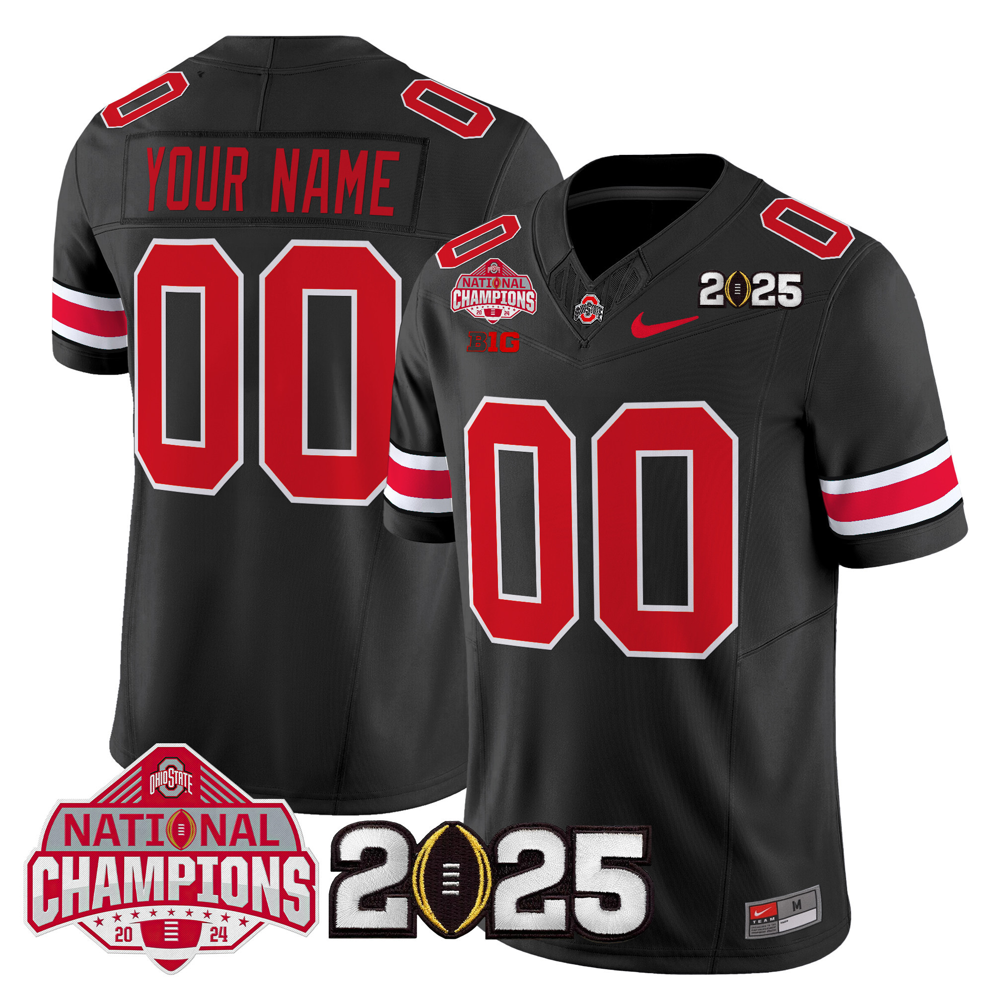 Ohio State Buckeyes National Champions Patch Vapor Limited Custom Jersey V2 - All Stitched - Image 4