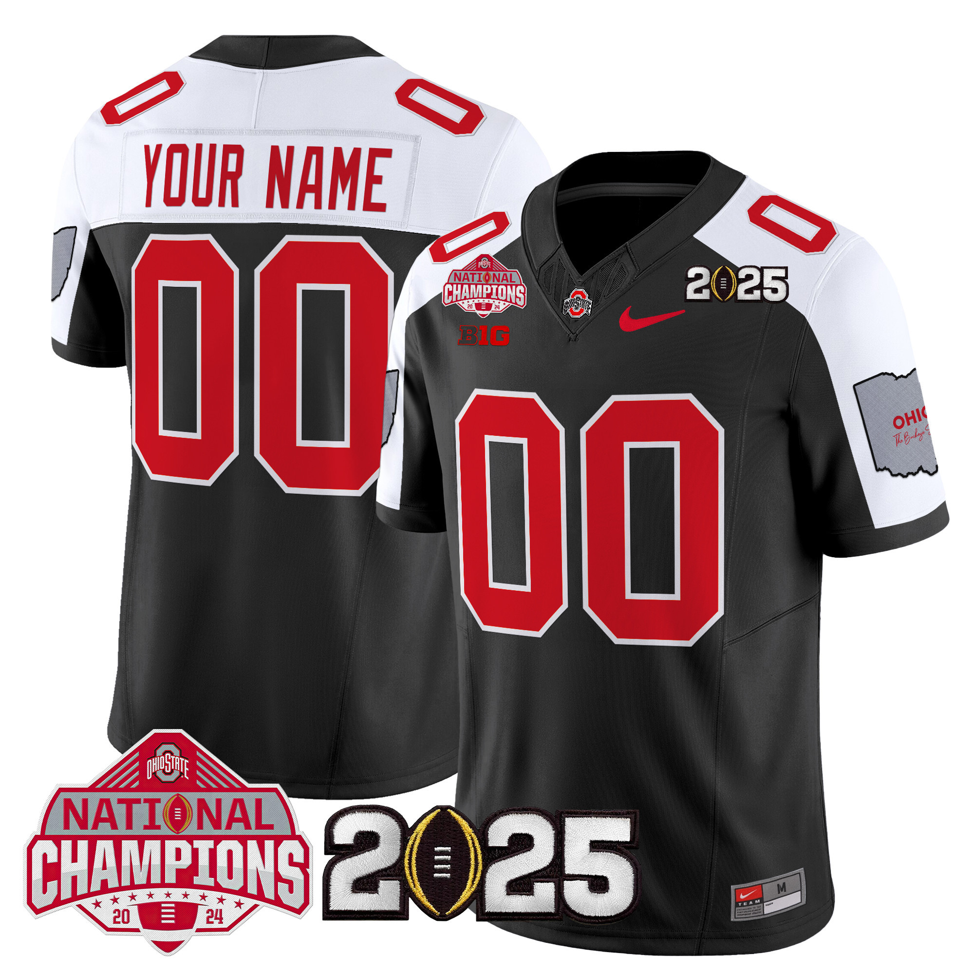 Ohio State Buckeyes National Champions Patch Vapor Limited Custom Jersey V2 - All Stitched - Image 5