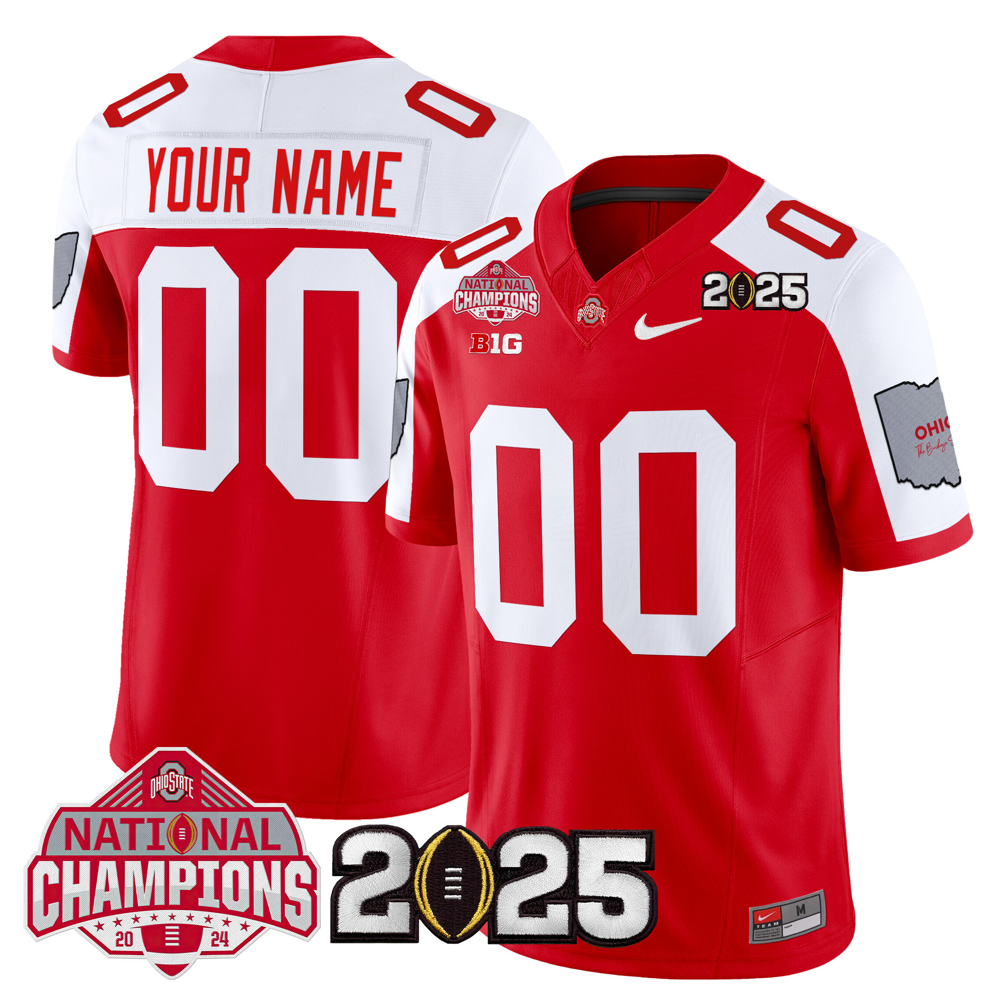 Ohio State Buckeyes National Champions Patch Vapor Limited Custom Jersey V2 - All Stitched - Image 6