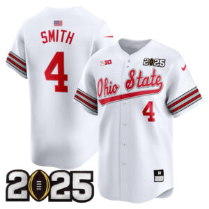 Men's Ohio State Buckeyes 'Heritage Stripe' 2025 CFP Final Patch Vapor Baseball Jersey V2 - All Stitched
