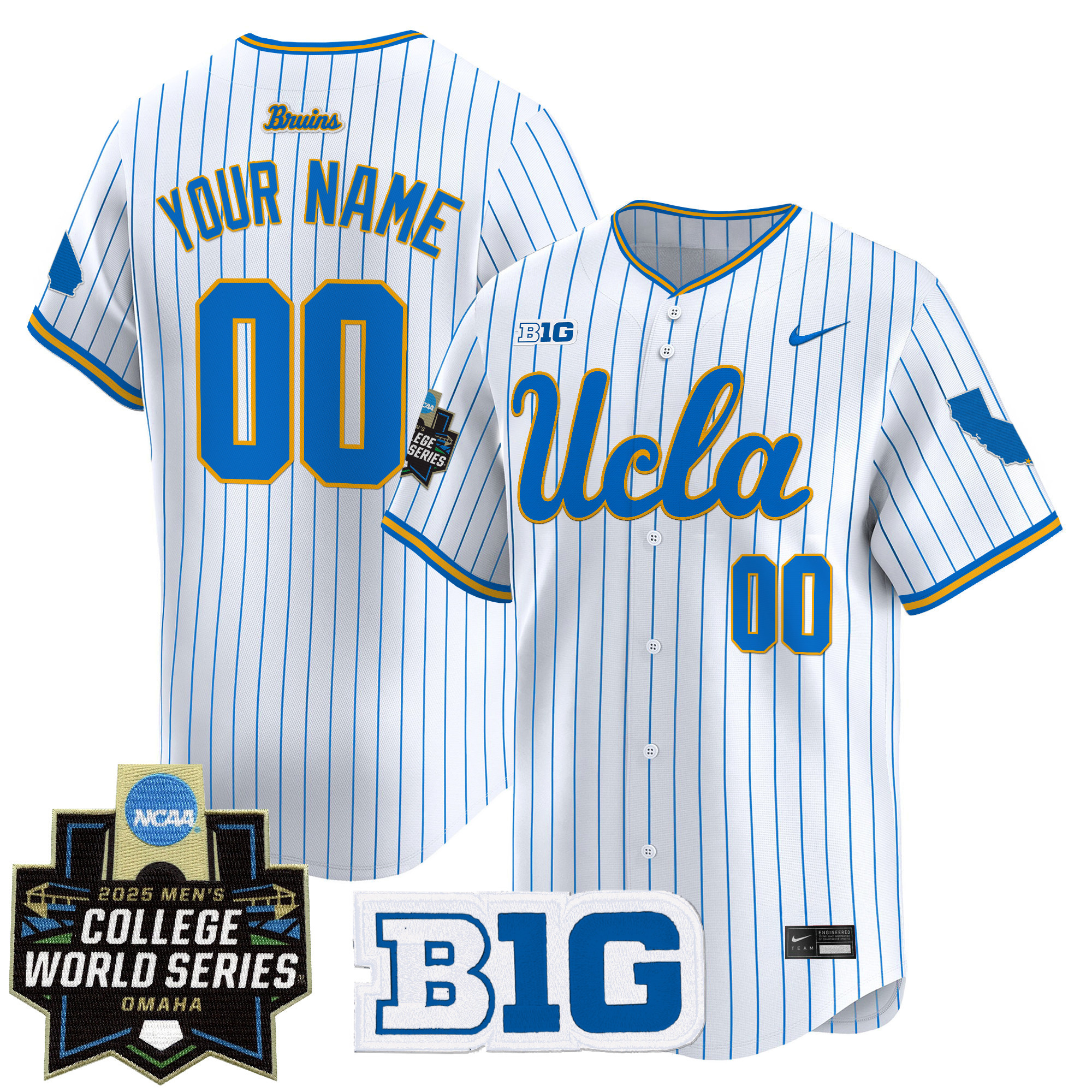 UCLA Bruins 2025 World Series Vapor Premier Limited Custom Jersey - All Stitched - Image 3