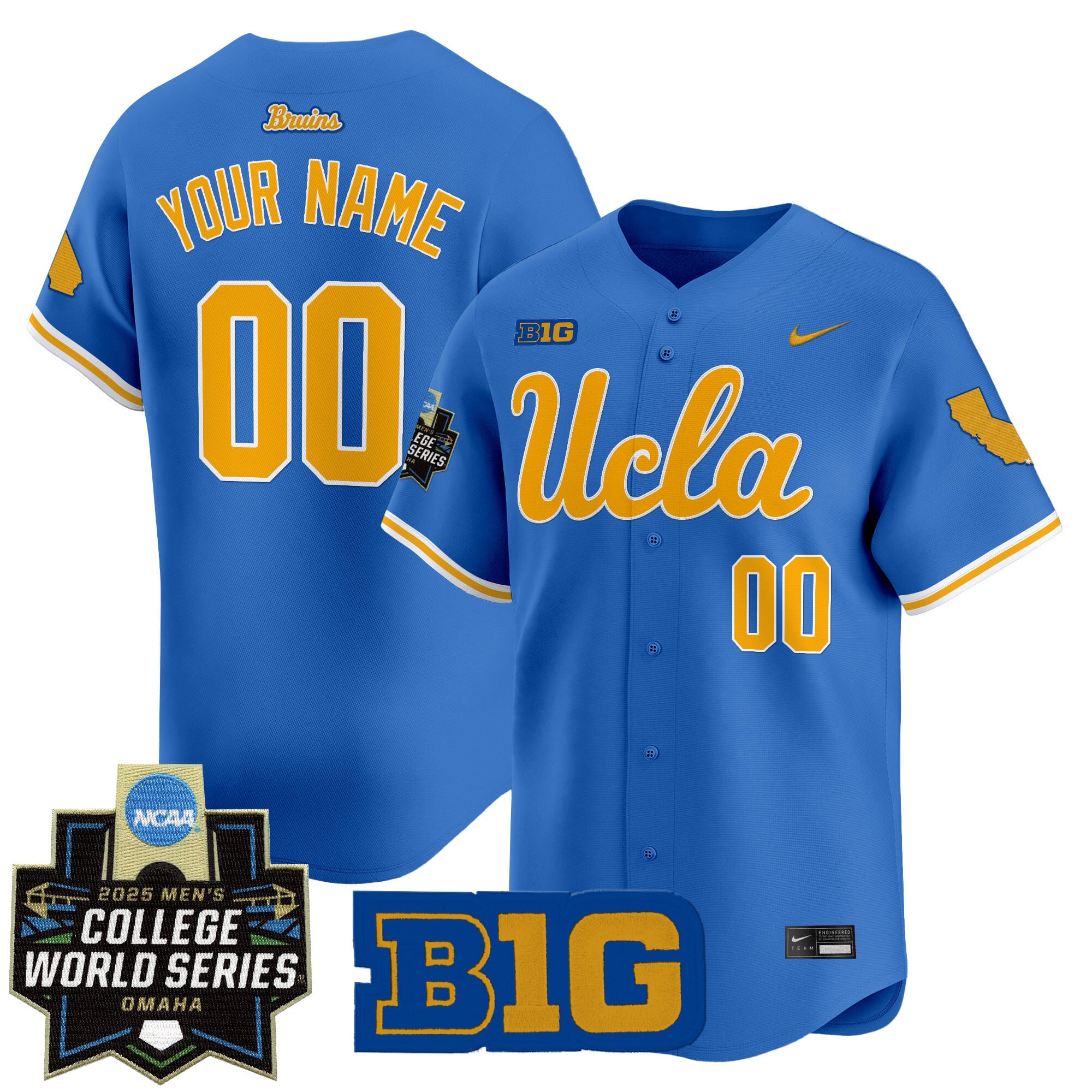 UCLA Bruins 2025 World Series Vapor Premier Limited Custom Jersey - All Stitched