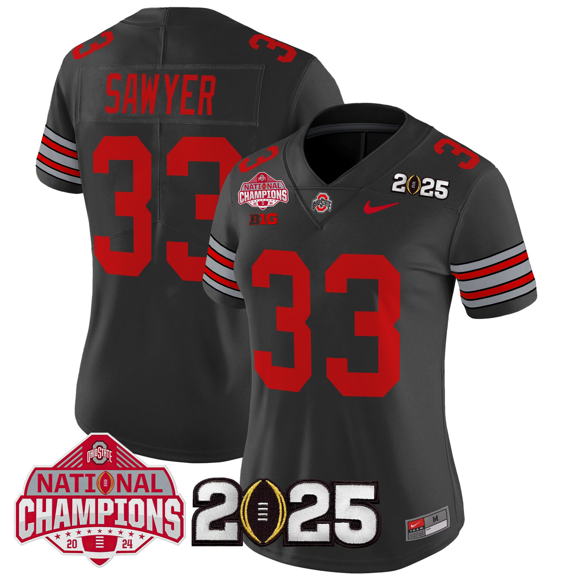 Women's Ohio State Buckeyes 'Heritage Stripe' 2025 National Champions Patch Vapor Limited Jersey - All Stitched - Image 42