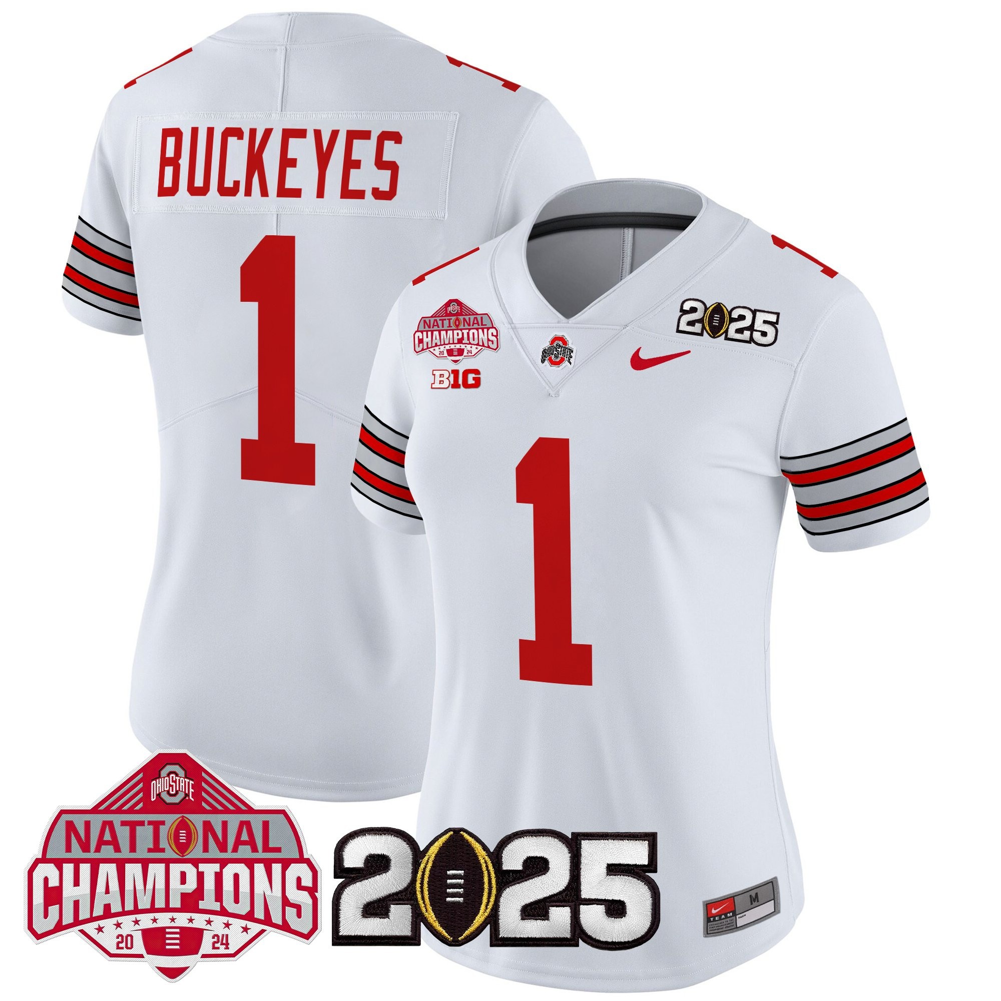 Women's Ohio State Buckeyes 'Heritage Stripe' 2025 National Champions Patch Vapor Limited Jersey - All Stitched - Image 16