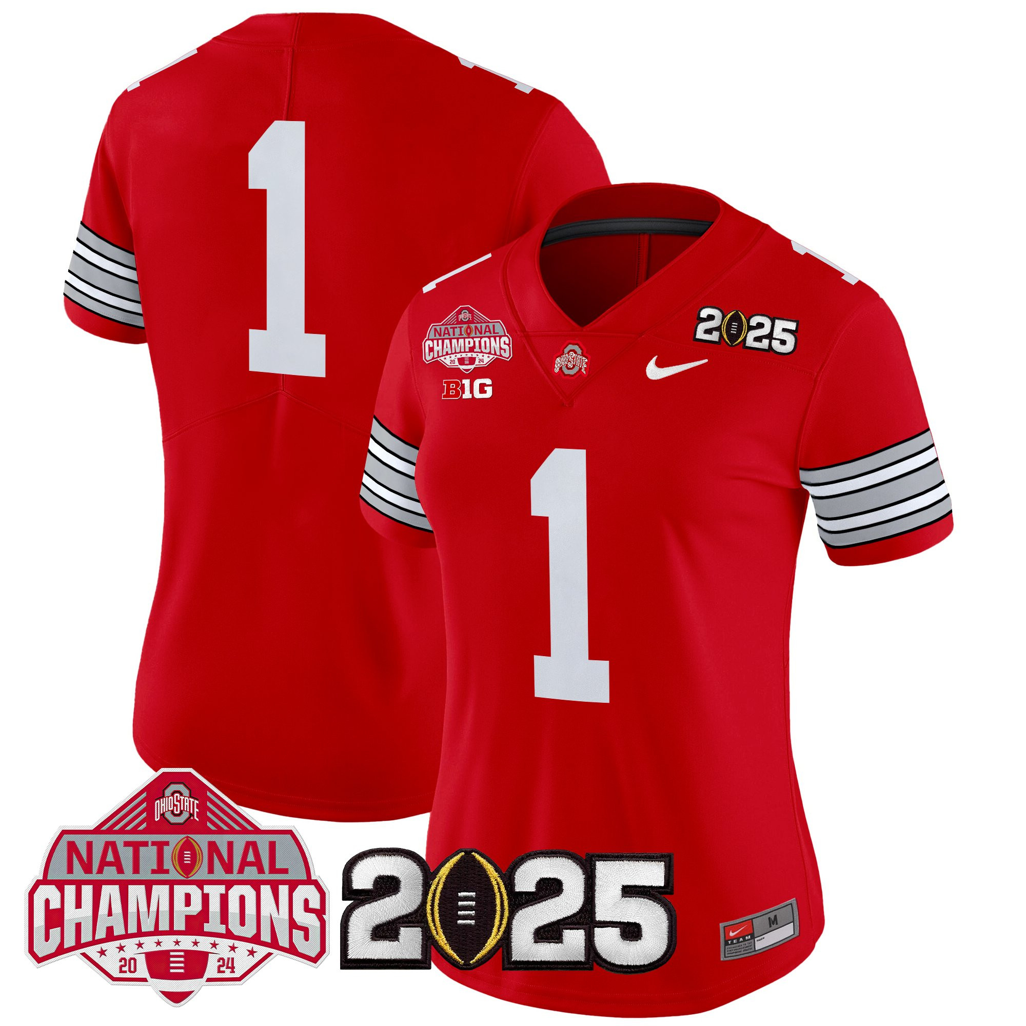 Women's Ohio State Buckeyes 'Heritage Stripe' 2025 National Champions Patch Vapor Limited Jersey - All Stitched - Image 11
