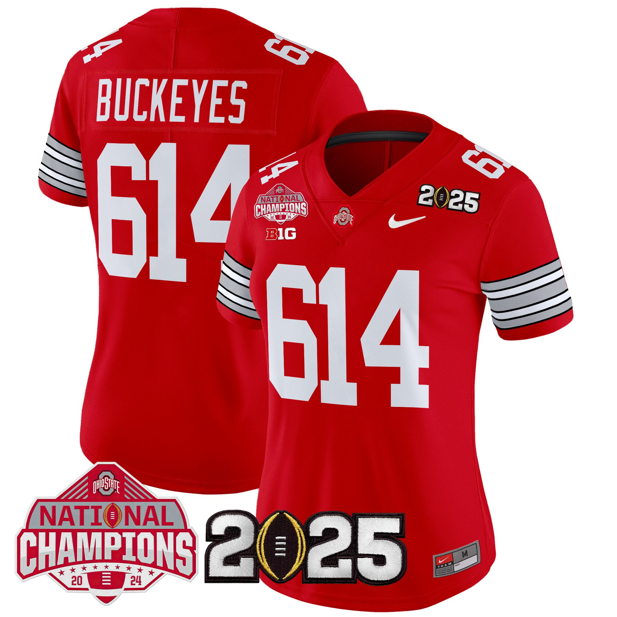 Women's Ohio State Buckeyes 'Heritage Stripe' 2025 National Champions Patch Vapor Limited Jersey - All Stitched - Image 2