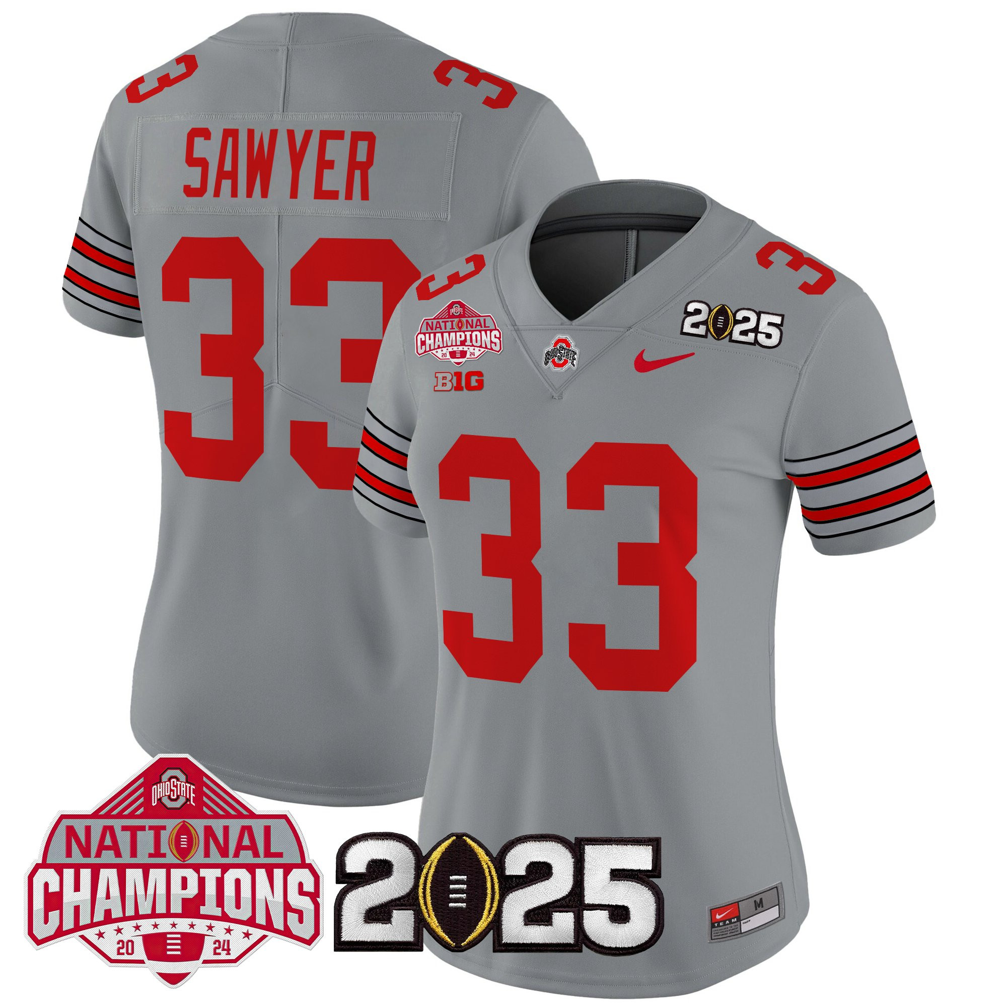 Women's Ohio State Buckeyes 'Heritage Stripe' 2025 National Champions Patch Vapor Limited Jersey - All Stitched - Image 31