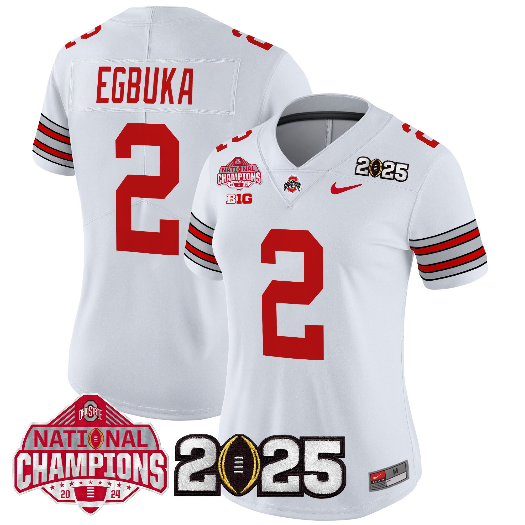 Women's Ohio State Buckeyes 'Heritage Stripe' 2025 National Champions Patch Vapor Limited Jersey - All Stitched - Image 19