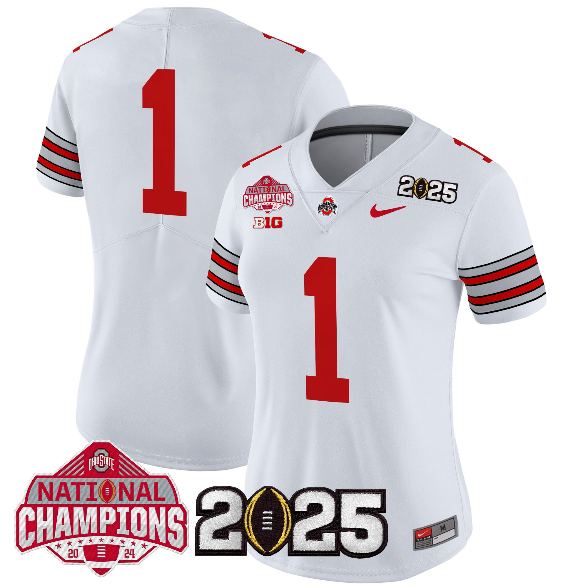 Women's Ohio State Buckeyes 'Heritage Stripe' 2025 National Champions Patch Vapor Limited Jersey - All Stitched - Image 22