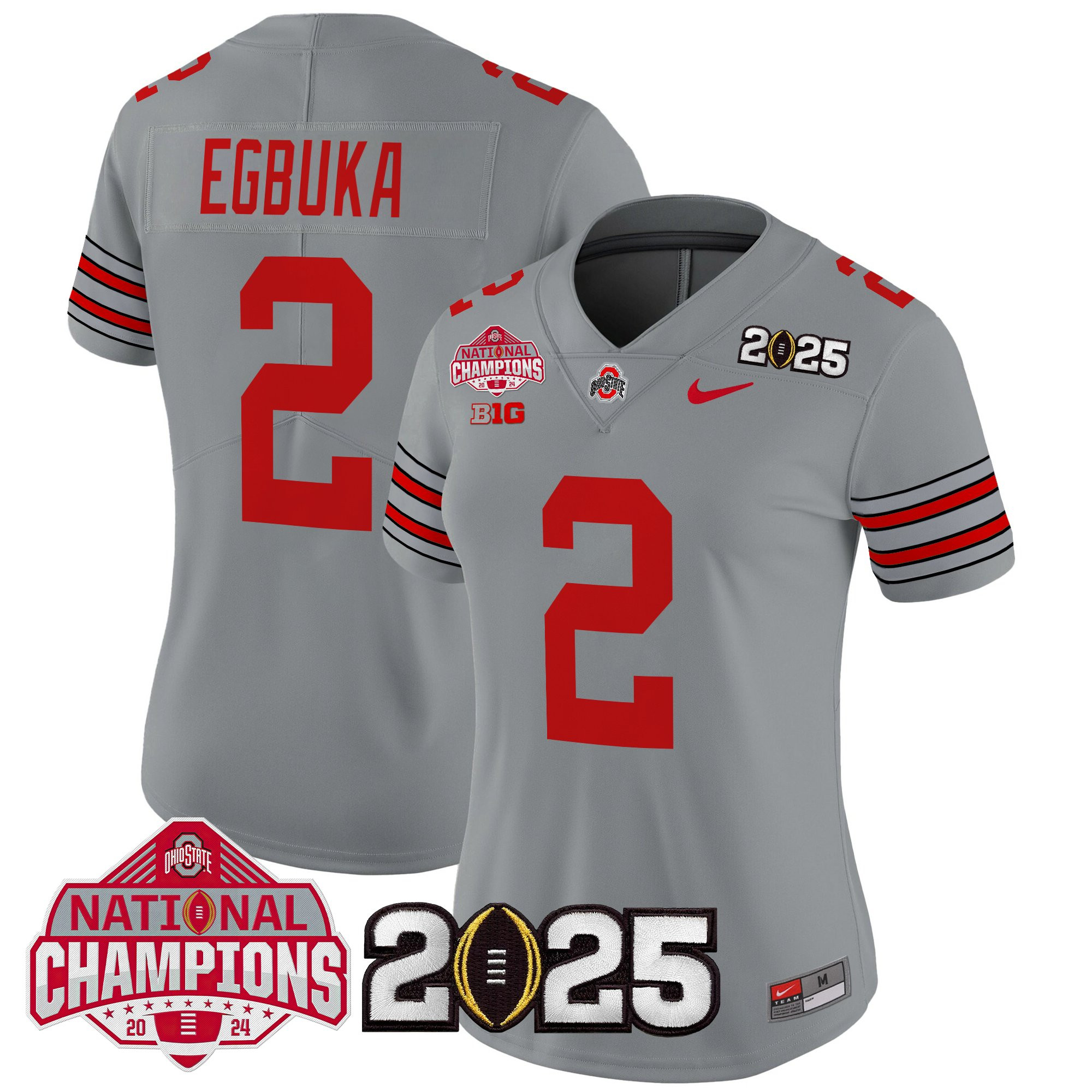 Women's Ohio State Buckeyes 'Heritage Stripe' 2025 National Champions Patch Vapor Limited Jersey - All Stitched - Image 30