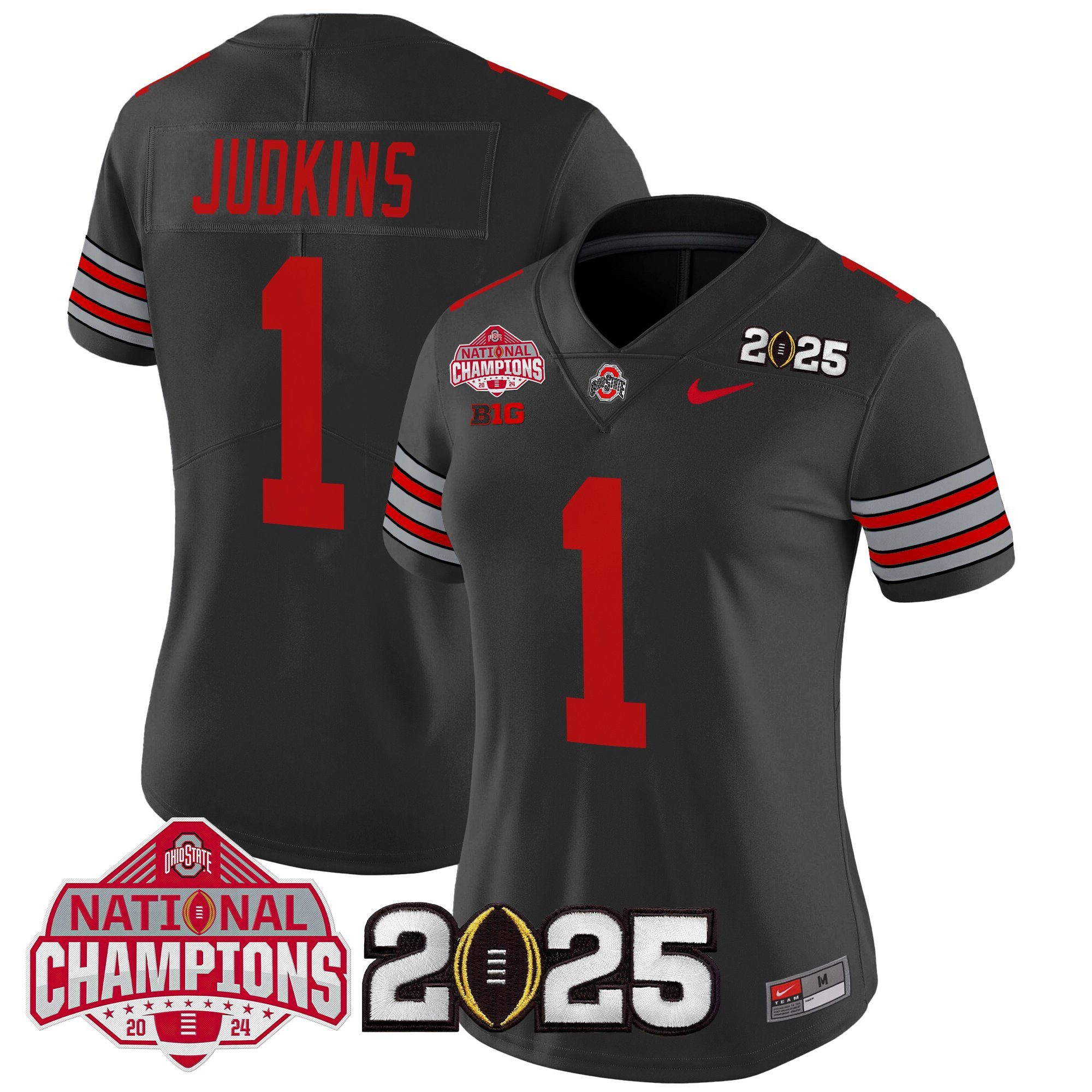 Women's Ohio State Buckeyes 'Heritage Stripe' 2025 National Champions Patch Vapor Limited Jersey - All Stitched - Image 37