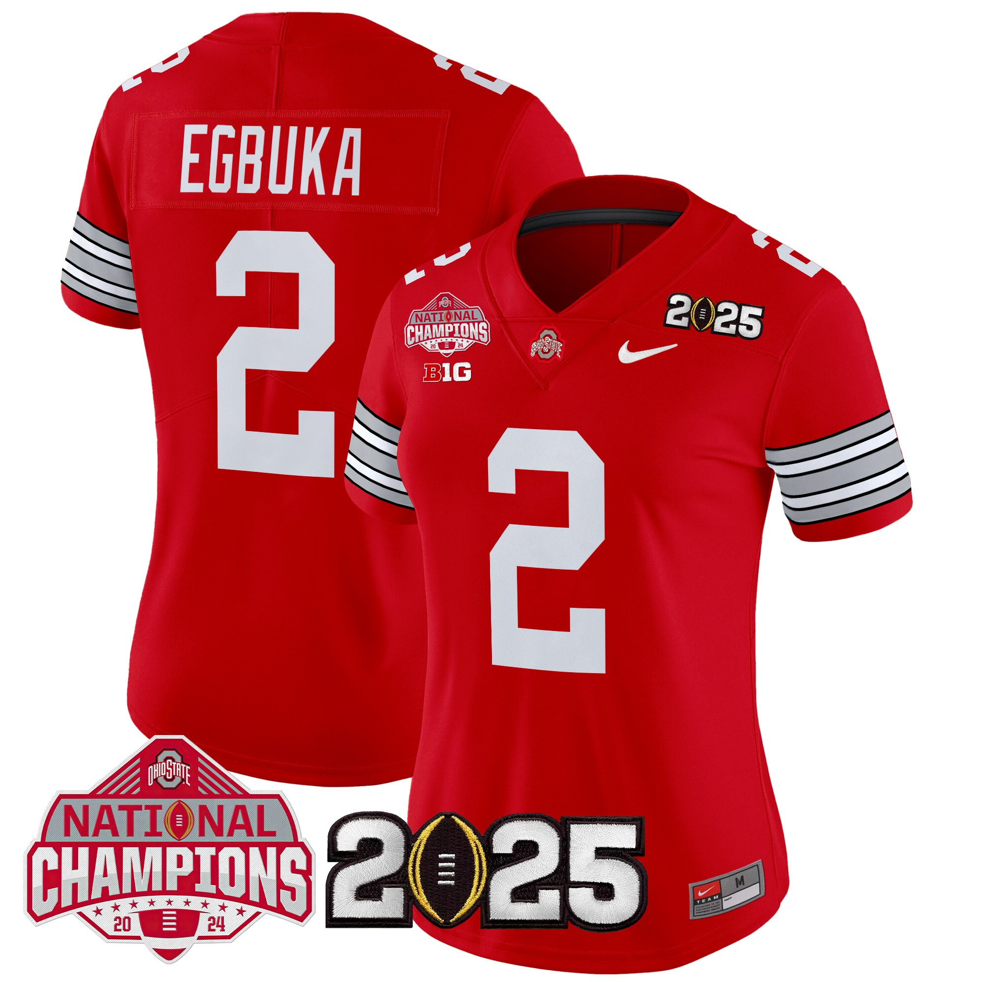 Women's Ohio State Buckeyes 'Heritage Stripe' 2025 National Champions Patch Vapor Limited Jersey - All Stitched - Image 8
