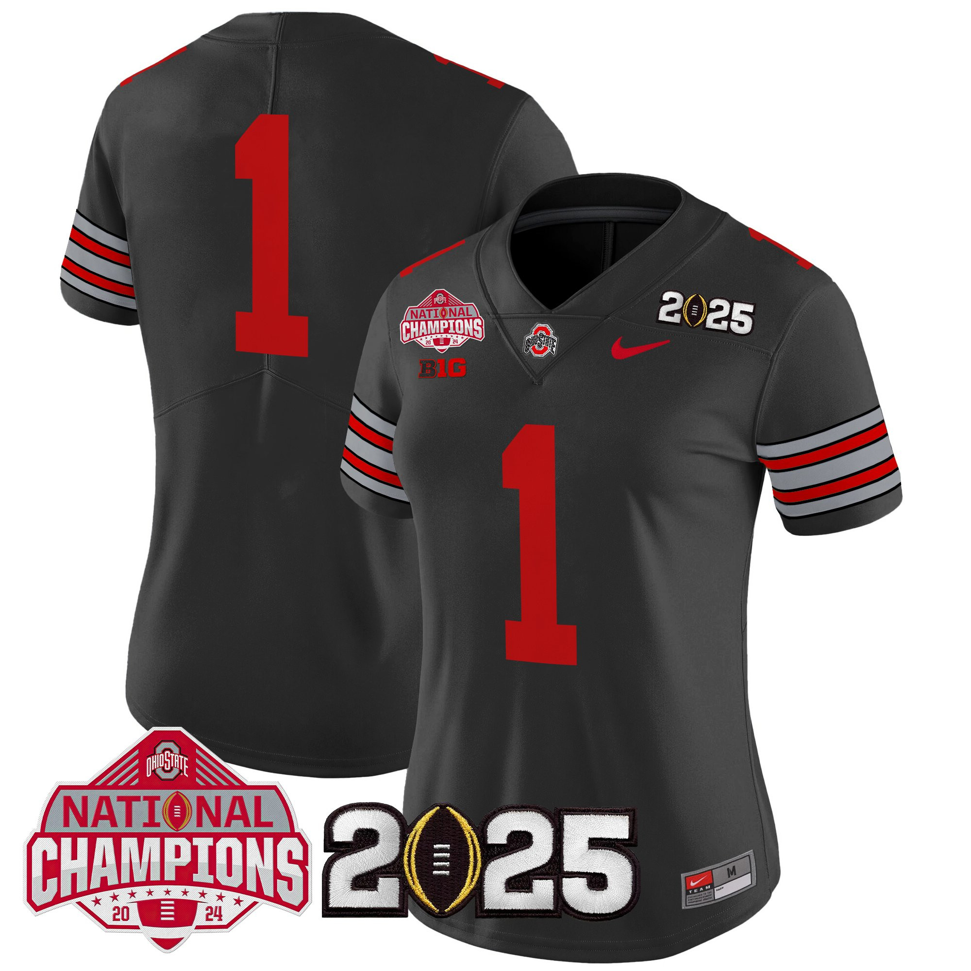 Women's Ohio State Buckeyes 'Heritage Stripe' 2025 National Champions Patch Vapor Limited Jersey - All Stitched - Image 44