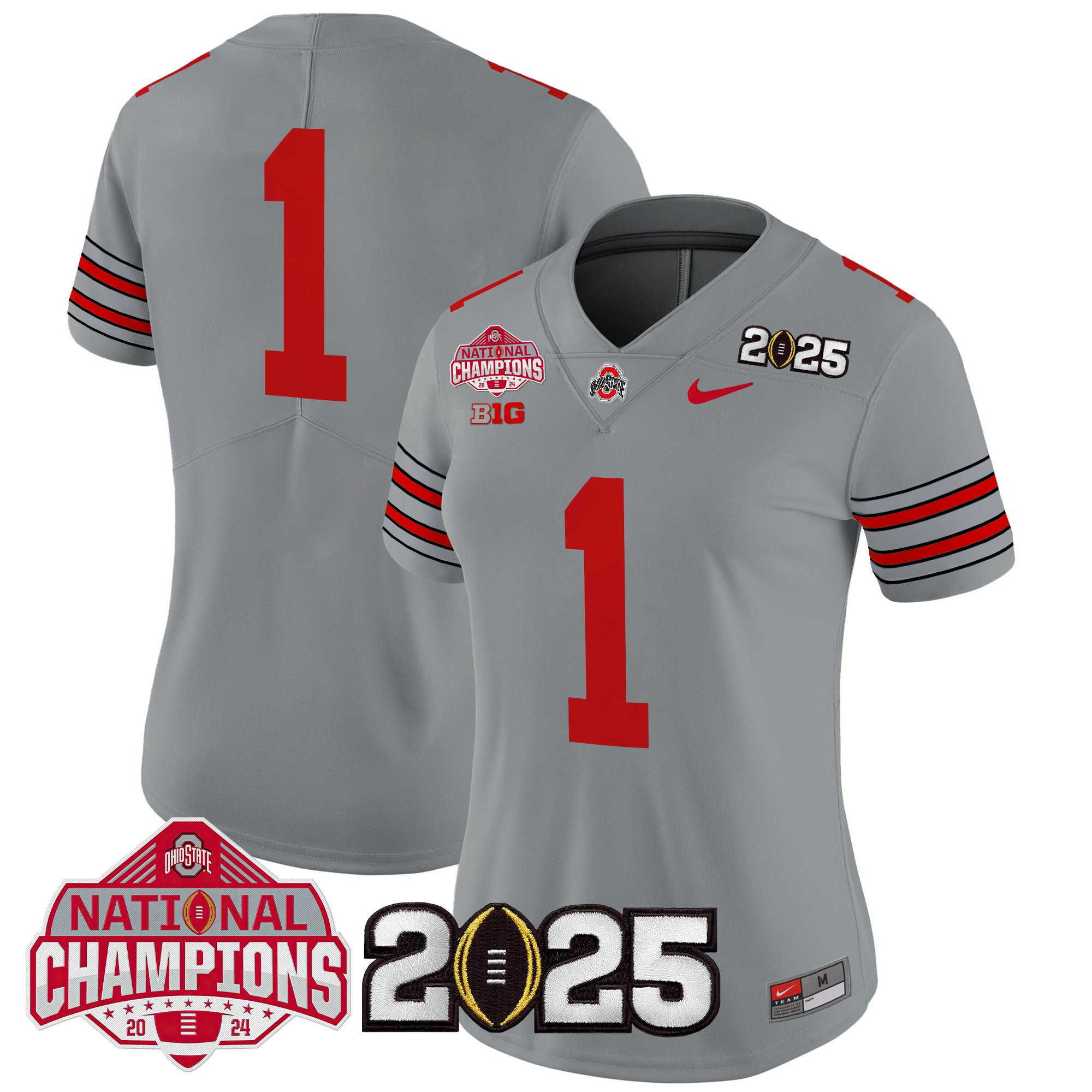 Women's Ohio State Buckeyes 'Heritage Stripe' 2025 National Champions Patch Vapor Limited Jersey - All Stitched - Image 33