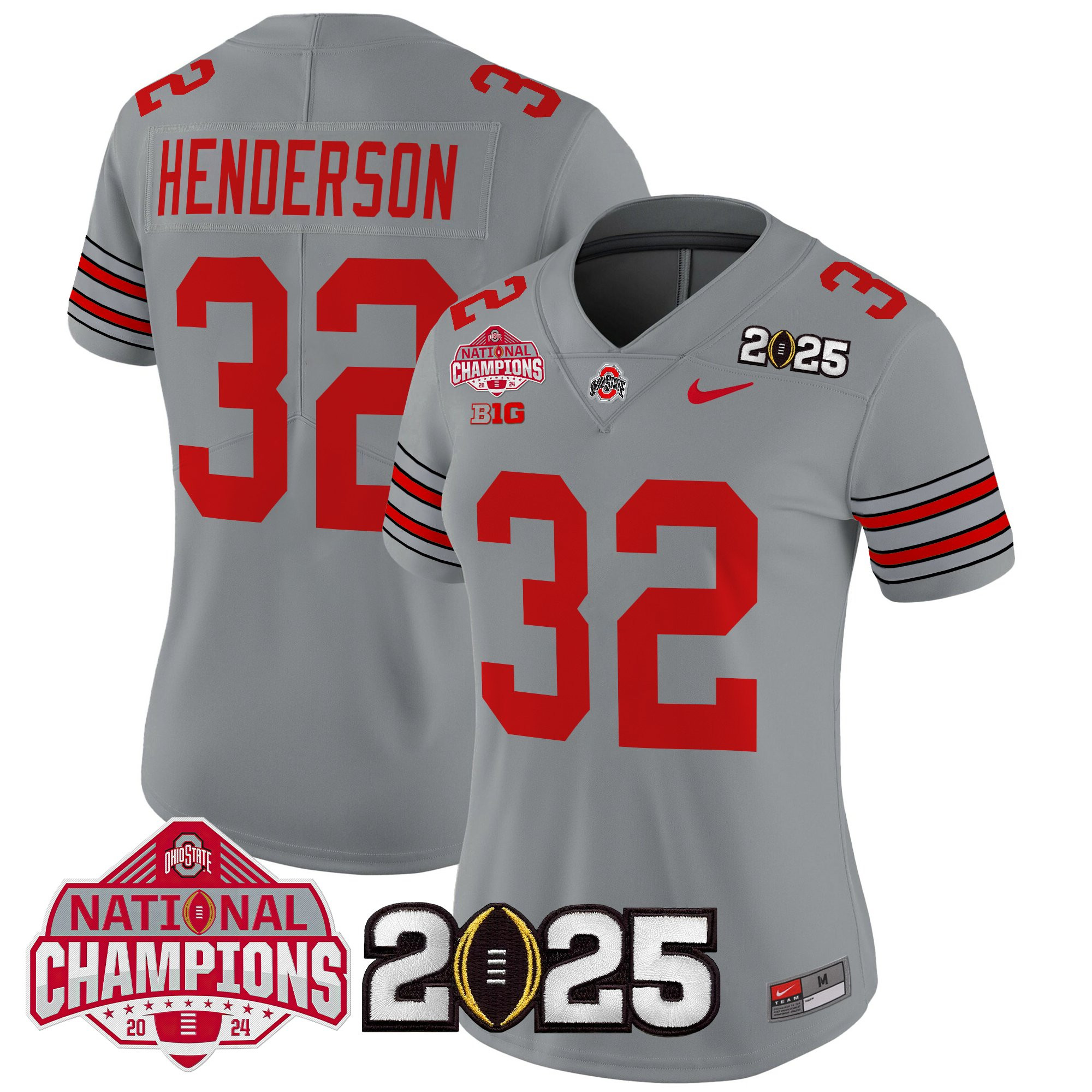 Women's Ohio State Buckeyes 'Heritage Stripe' 2025 National Champions Patch Vapor Limited Jersey - All Stitched - Image 29