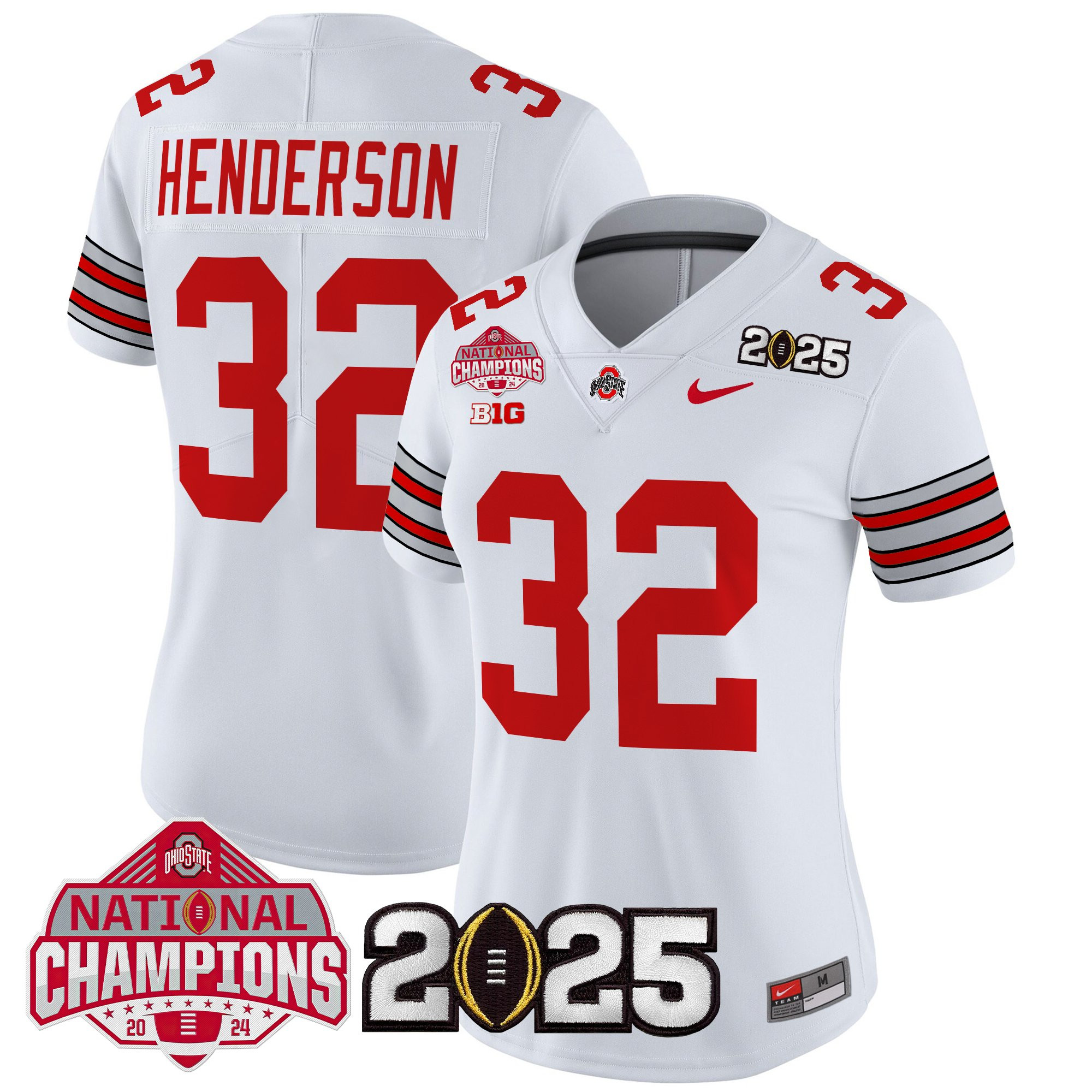 Women's Ohio State Buckeyes 'Heritage Stripe' 2025 National Champions Patch Vapor Limited Jersey - All Stitched - Image 18